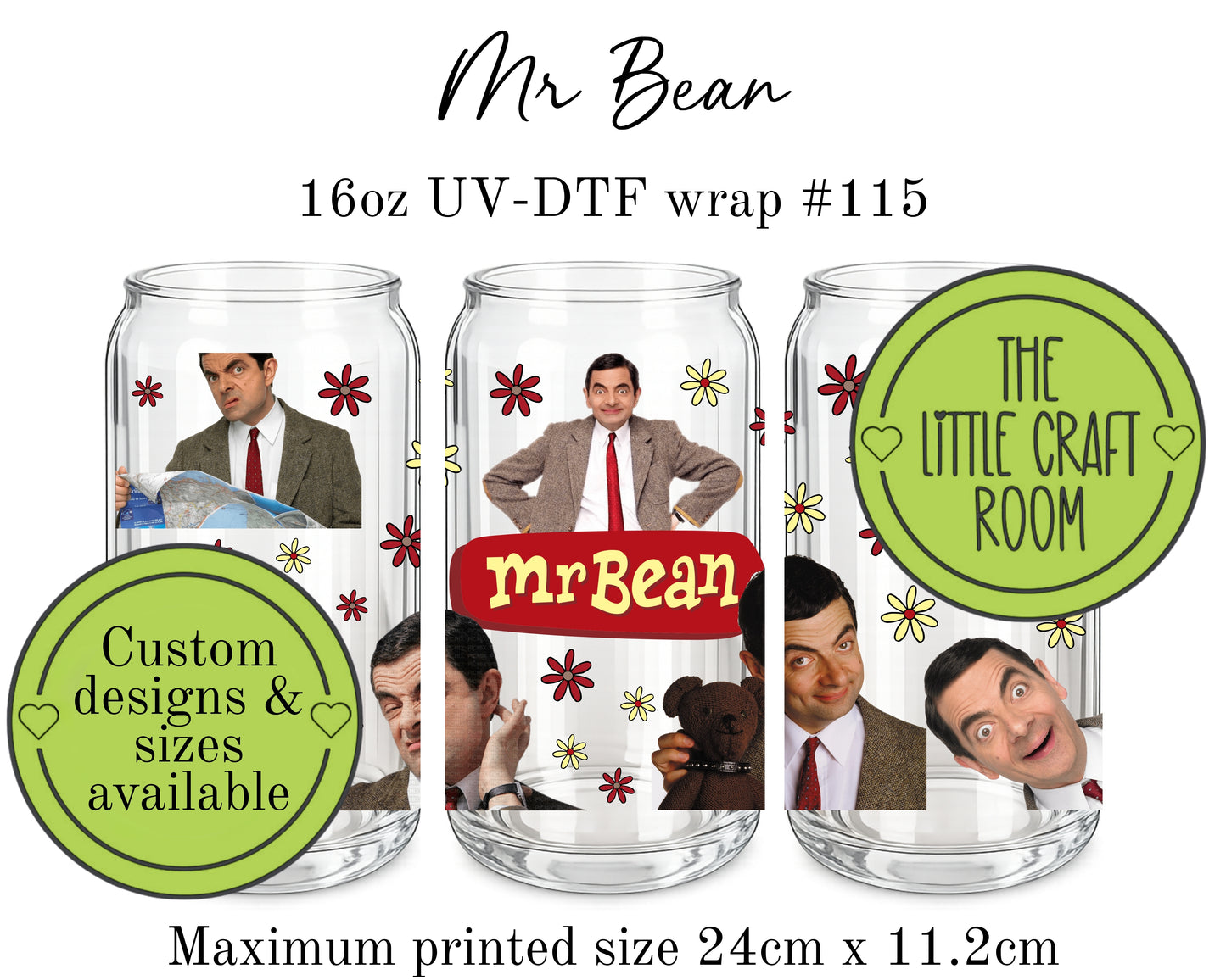 Mr Bean 16oz UV-DTF wrap #115