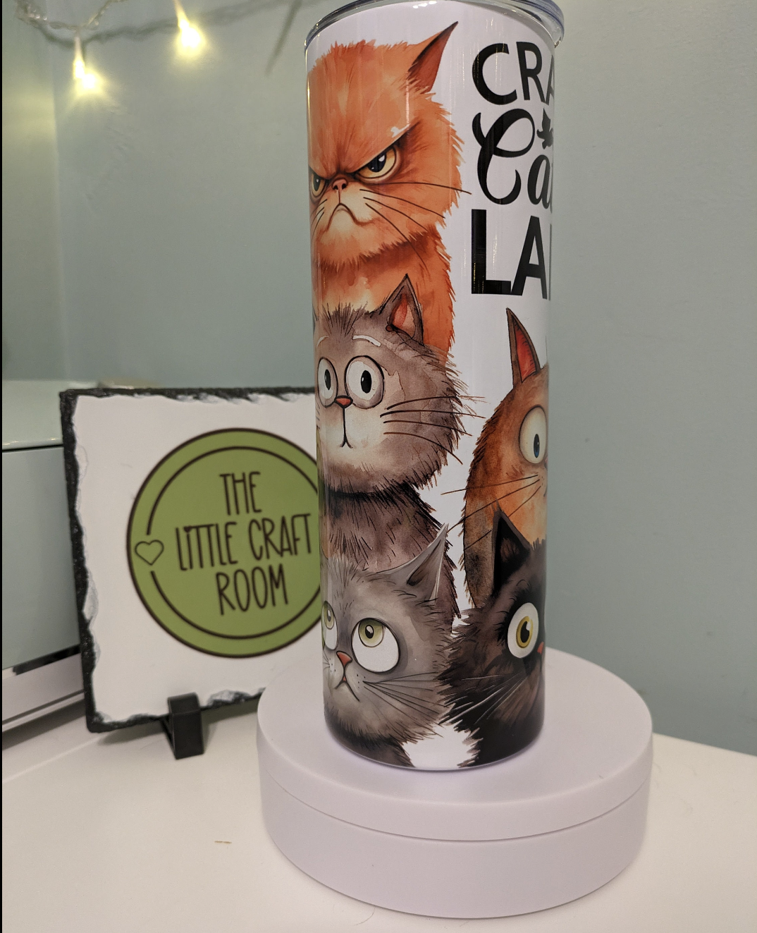 Crazy cat lady skinny tumbler