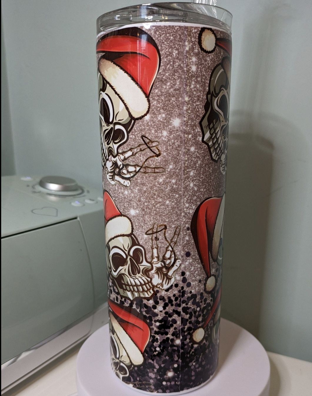 Dead inside but festive AF skinny tumbler