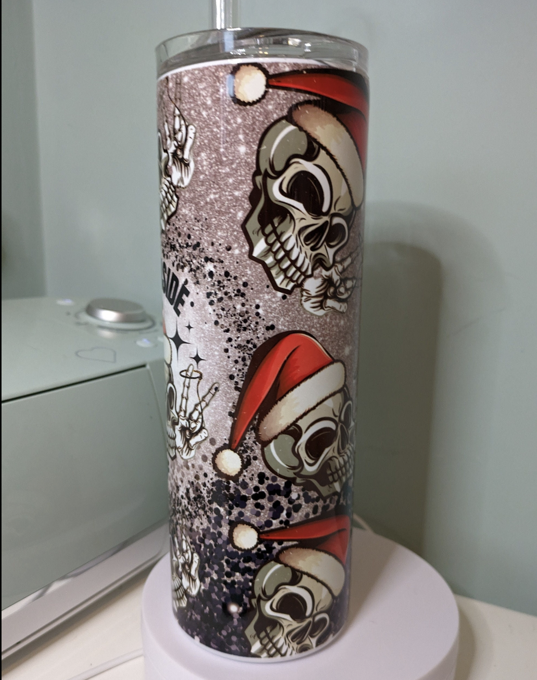 Dead inside but festive AF skinny tumbler