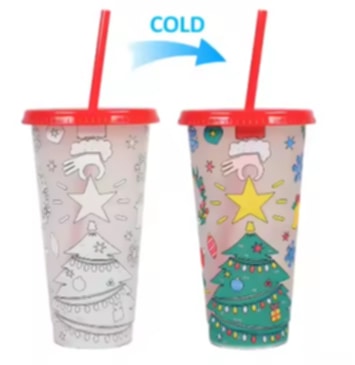 Christmas Colour Change 24oz Cold Cup - Red