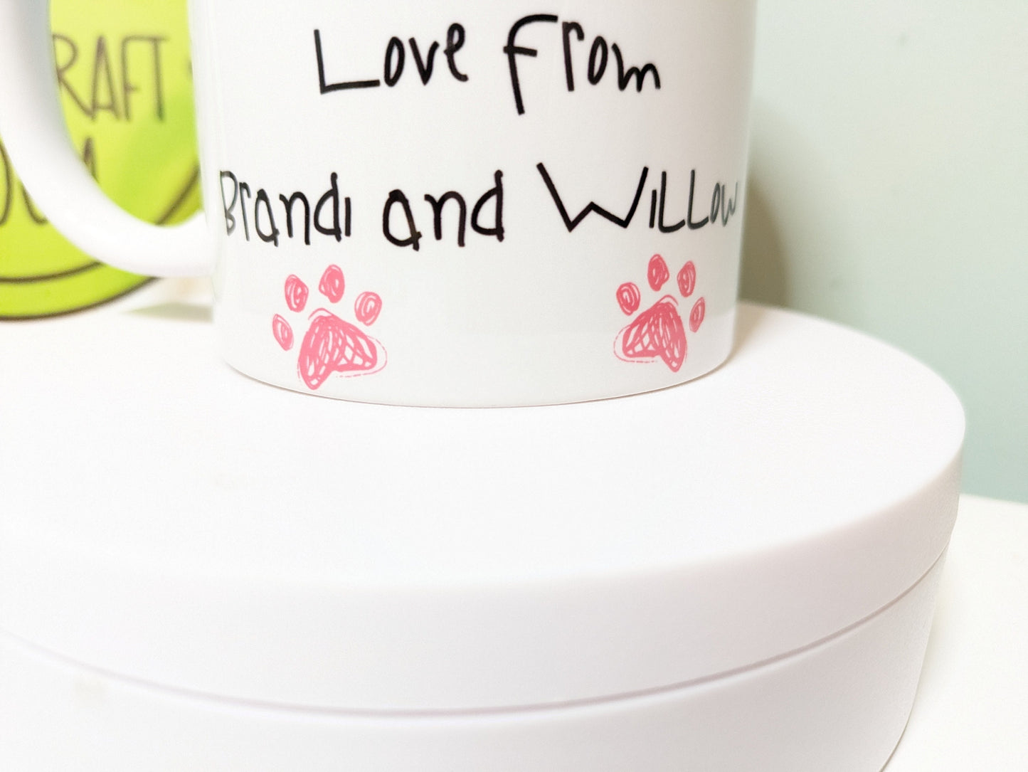 Best dog mum ever dog lover parent gift. Personalised with pink or blue paws