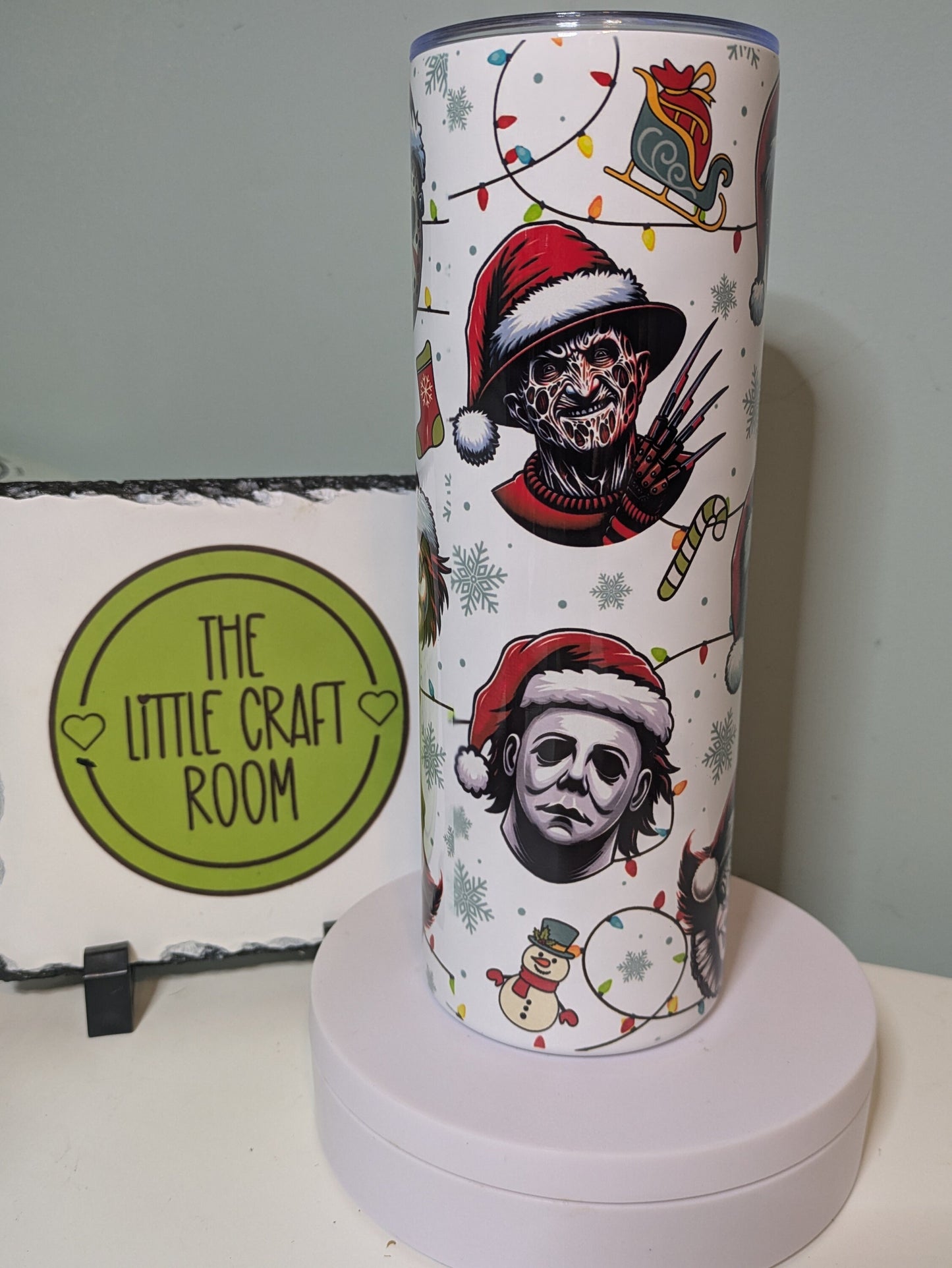 Horror fan. Horror gift. Christmas gift. Freddie. Secret santa. Serial killer merch. Skinny tumbler. Coffee cup.