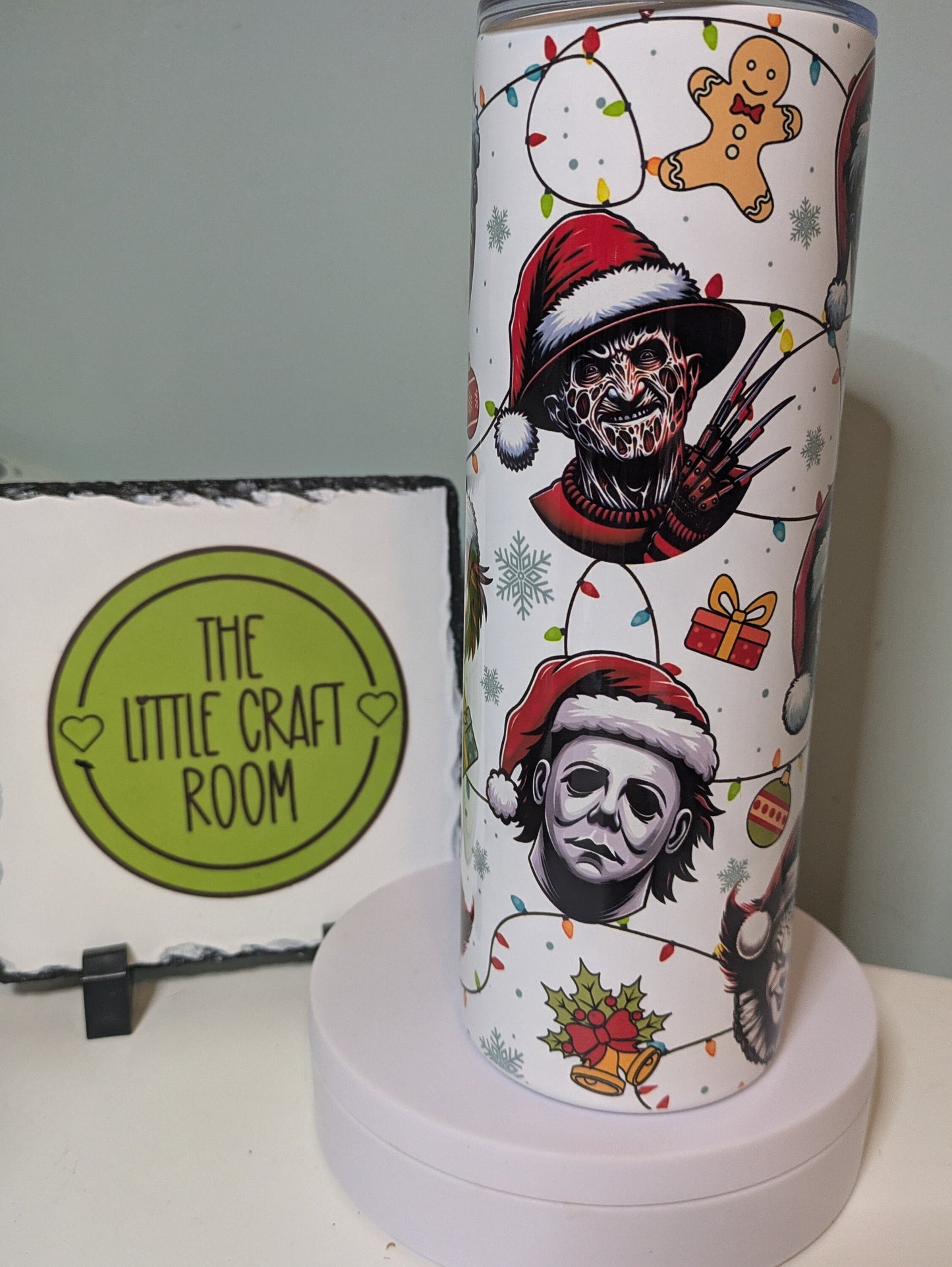 Horror fan. Horror gift. Christmas gift. Freddie. Secret santa. Serial killer merch. Skinny tumbler. Coffee cup.