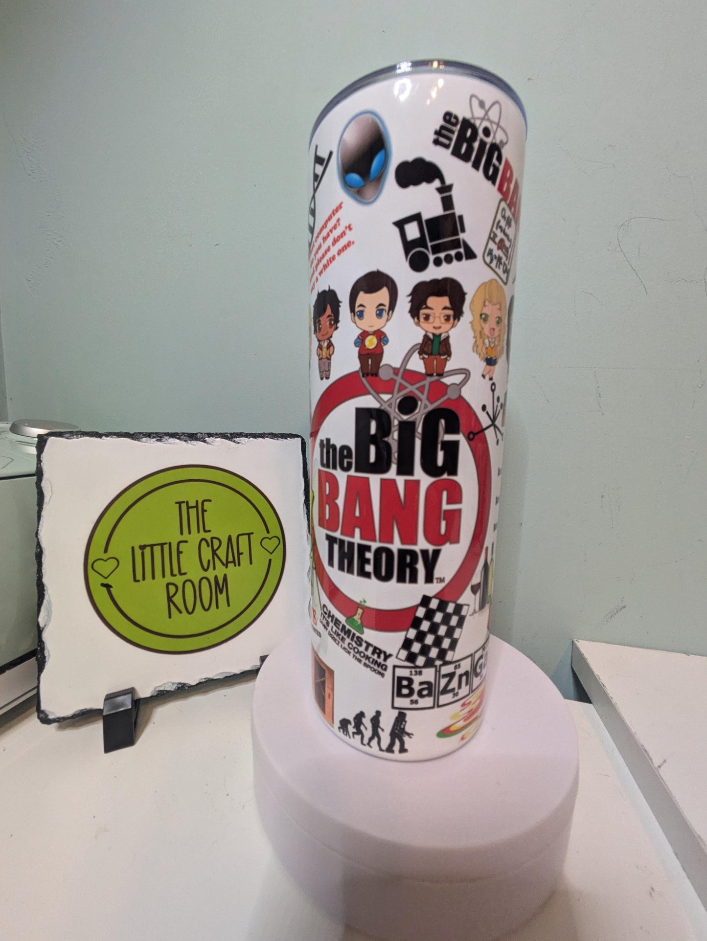 Big bang theory themed. Bazinga. Office meech .Christmas fathers day gift cup mug. Sheldon. Secret Santa. Skinny tumbler. Coffee