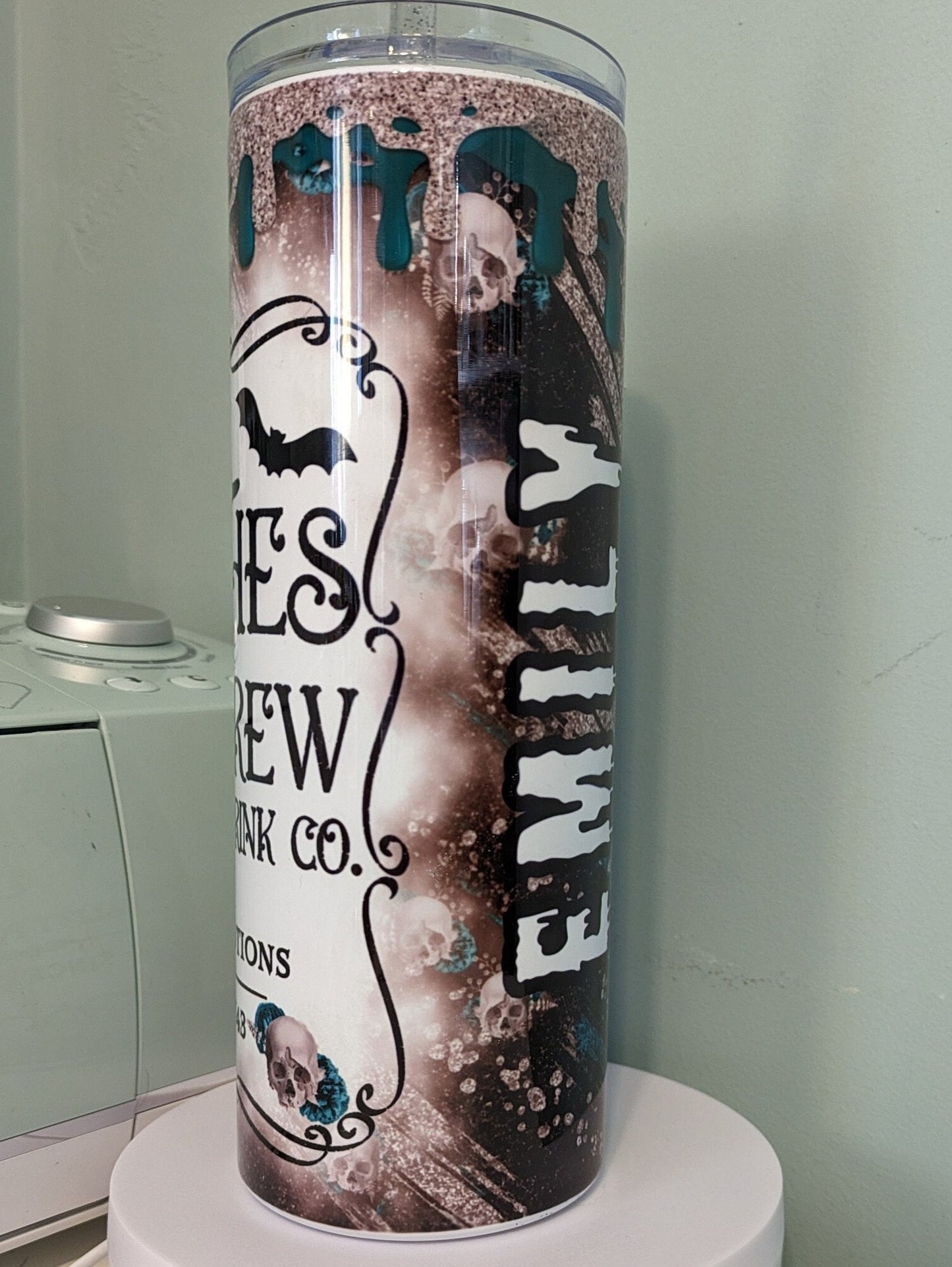 Tarot card cat skinny tumbler