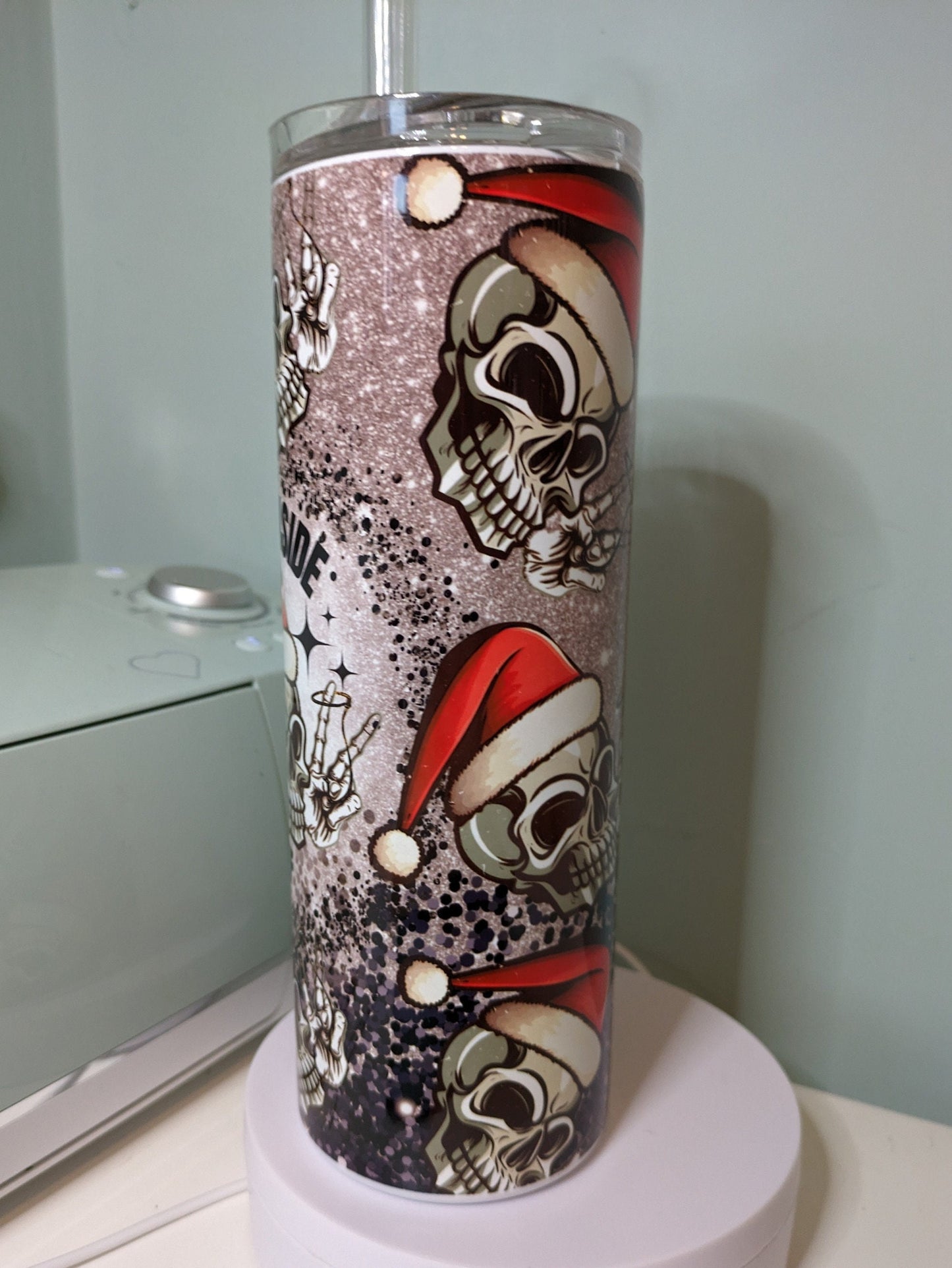 Dead inside Christmas skinny tumbler