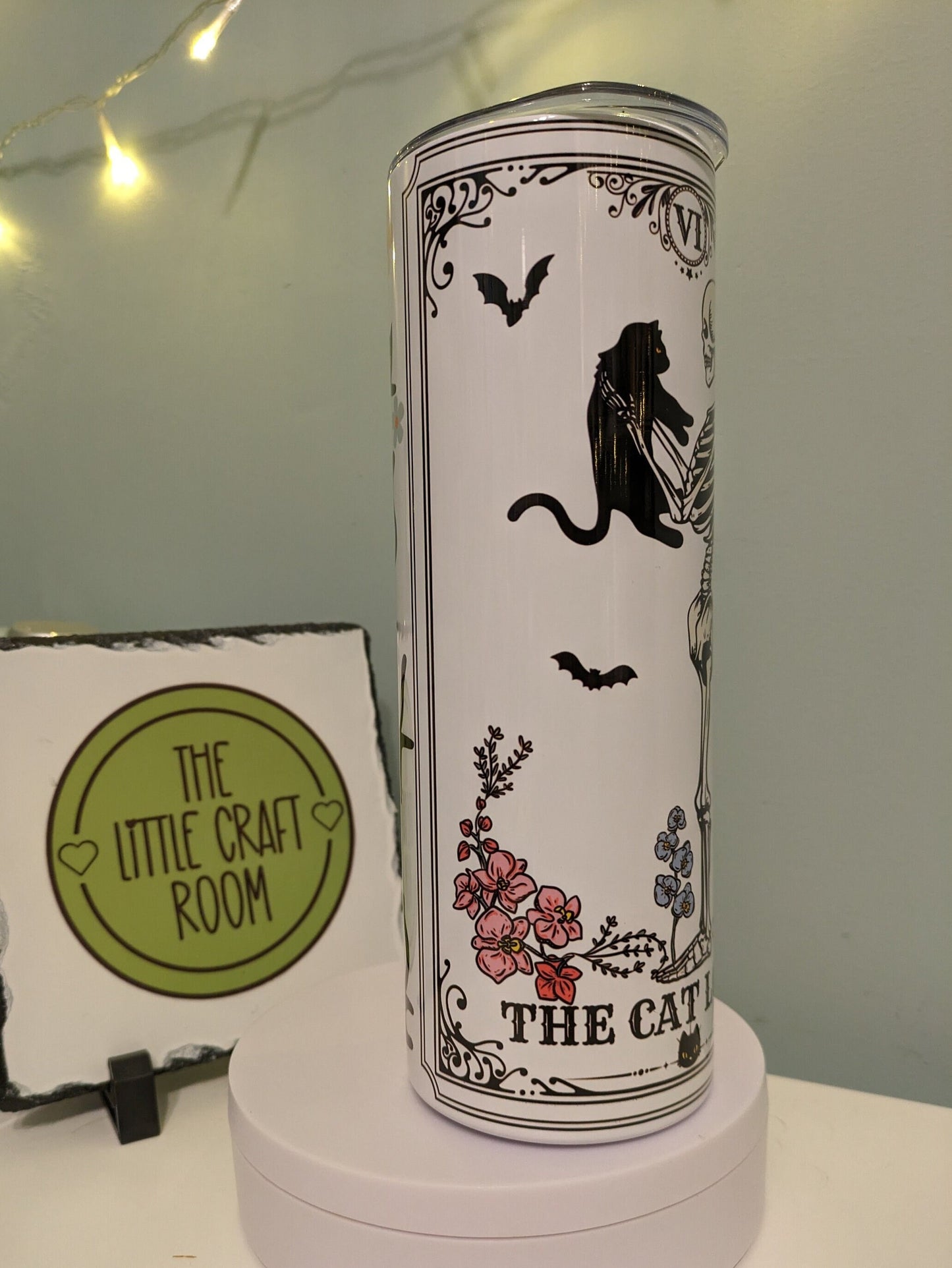 Cat lover Tarot card cute skinny tumbler gift