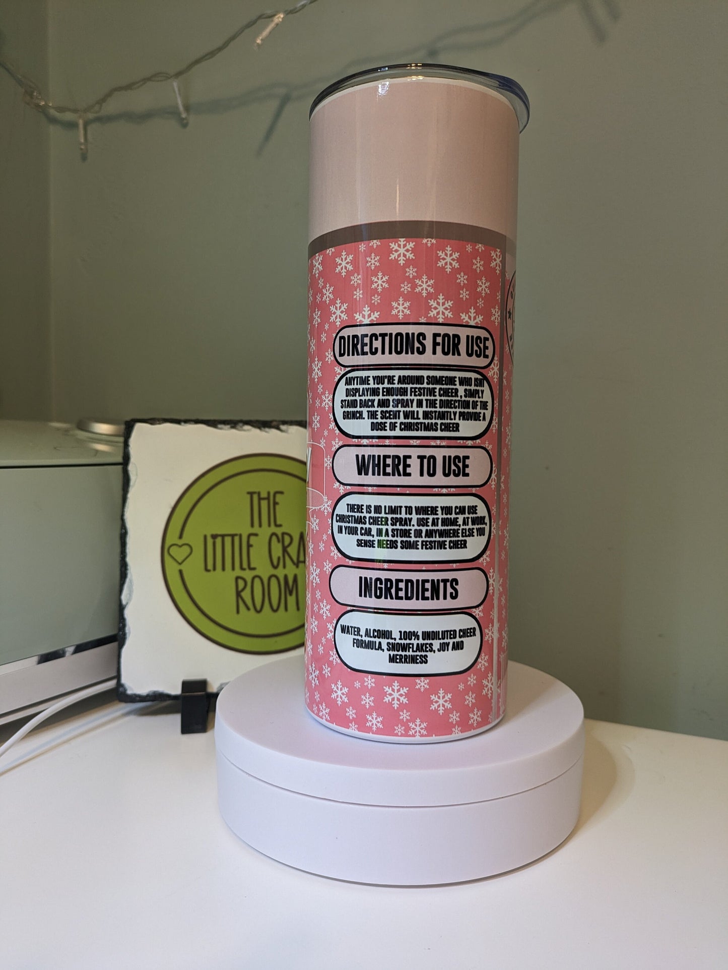 Christmas cheer pink tumbler