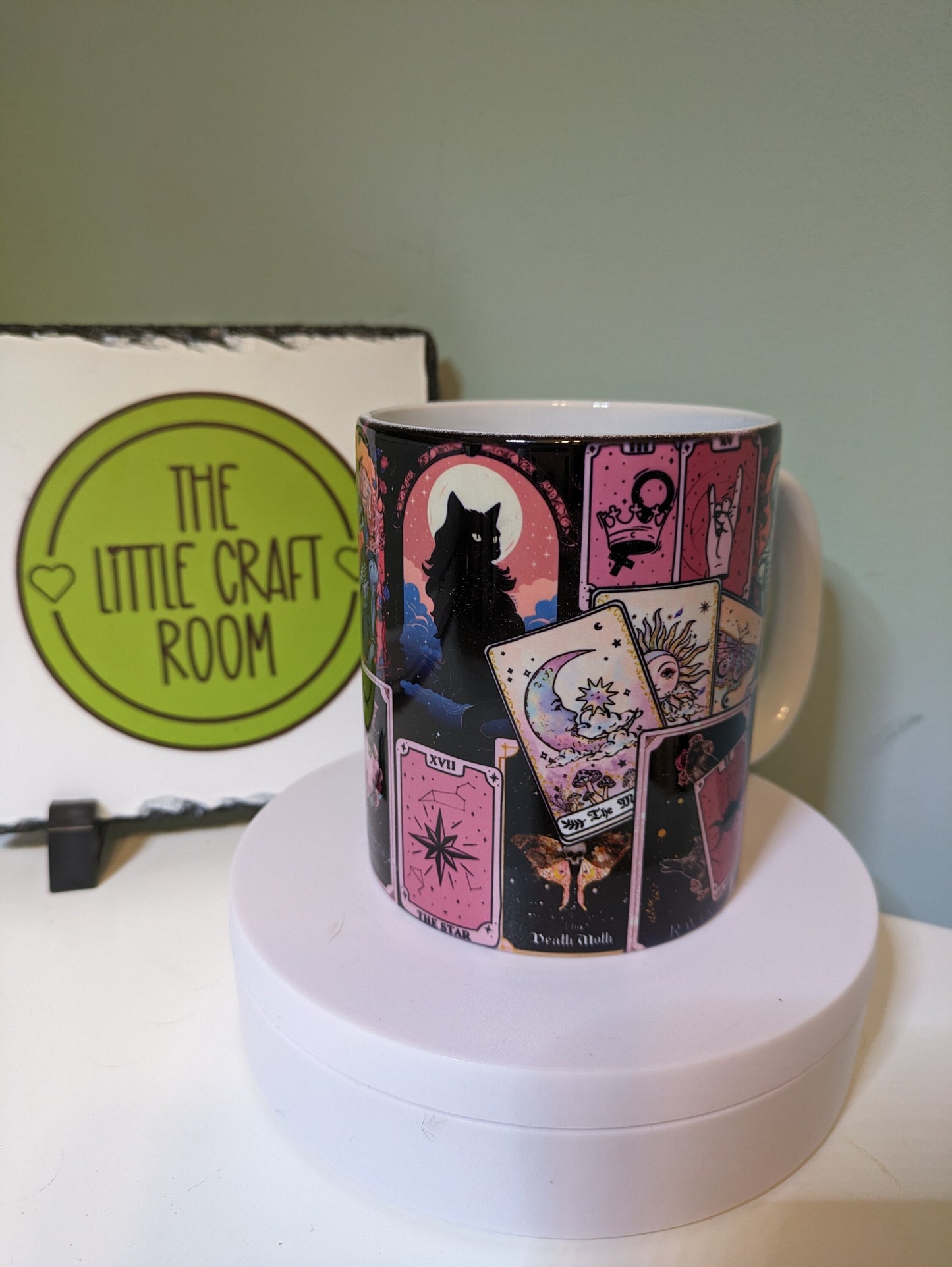 Tarot card black cat lover gift mug