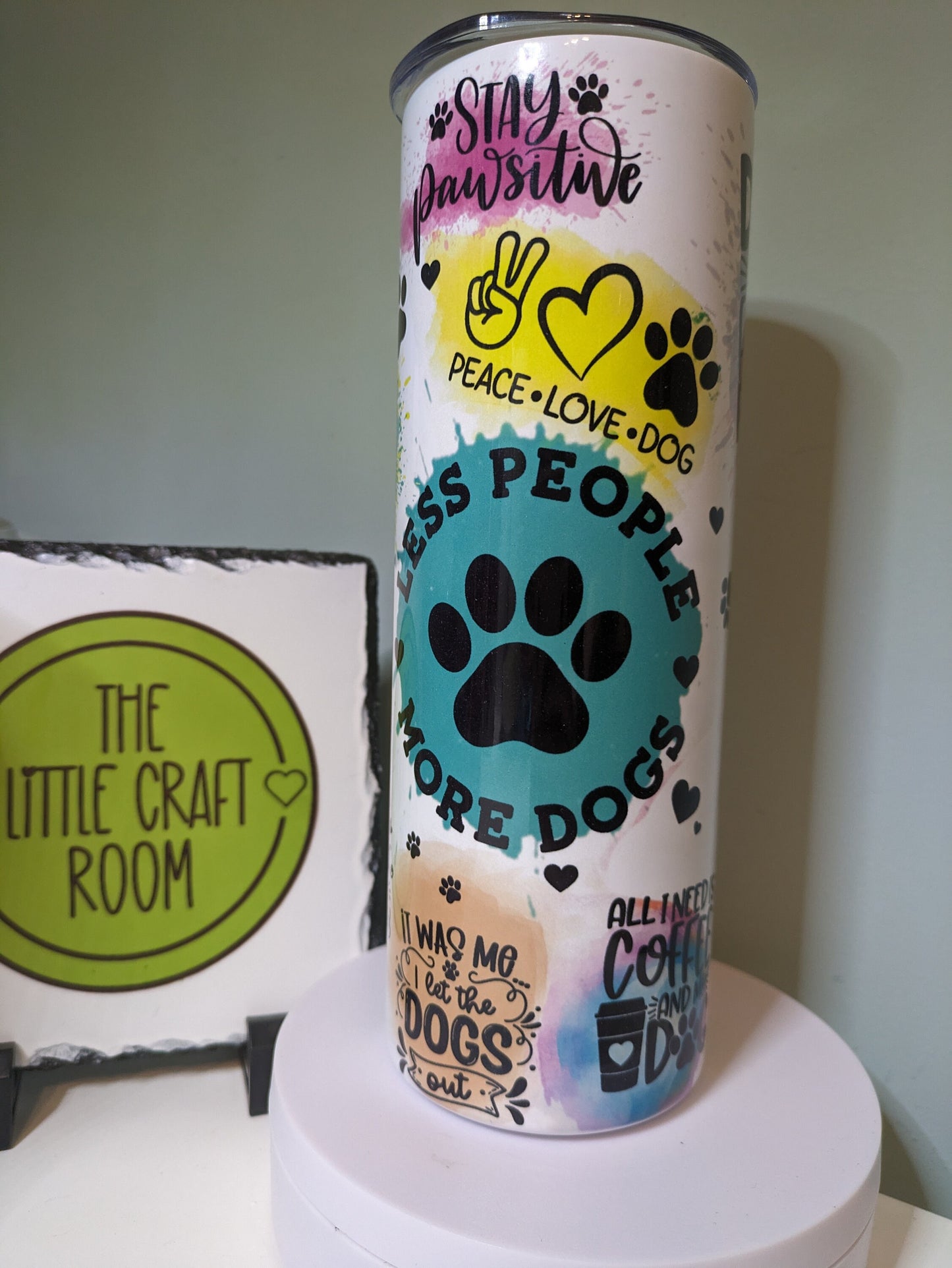 Less people more dogs dog lover quotes skinny tumbler gift