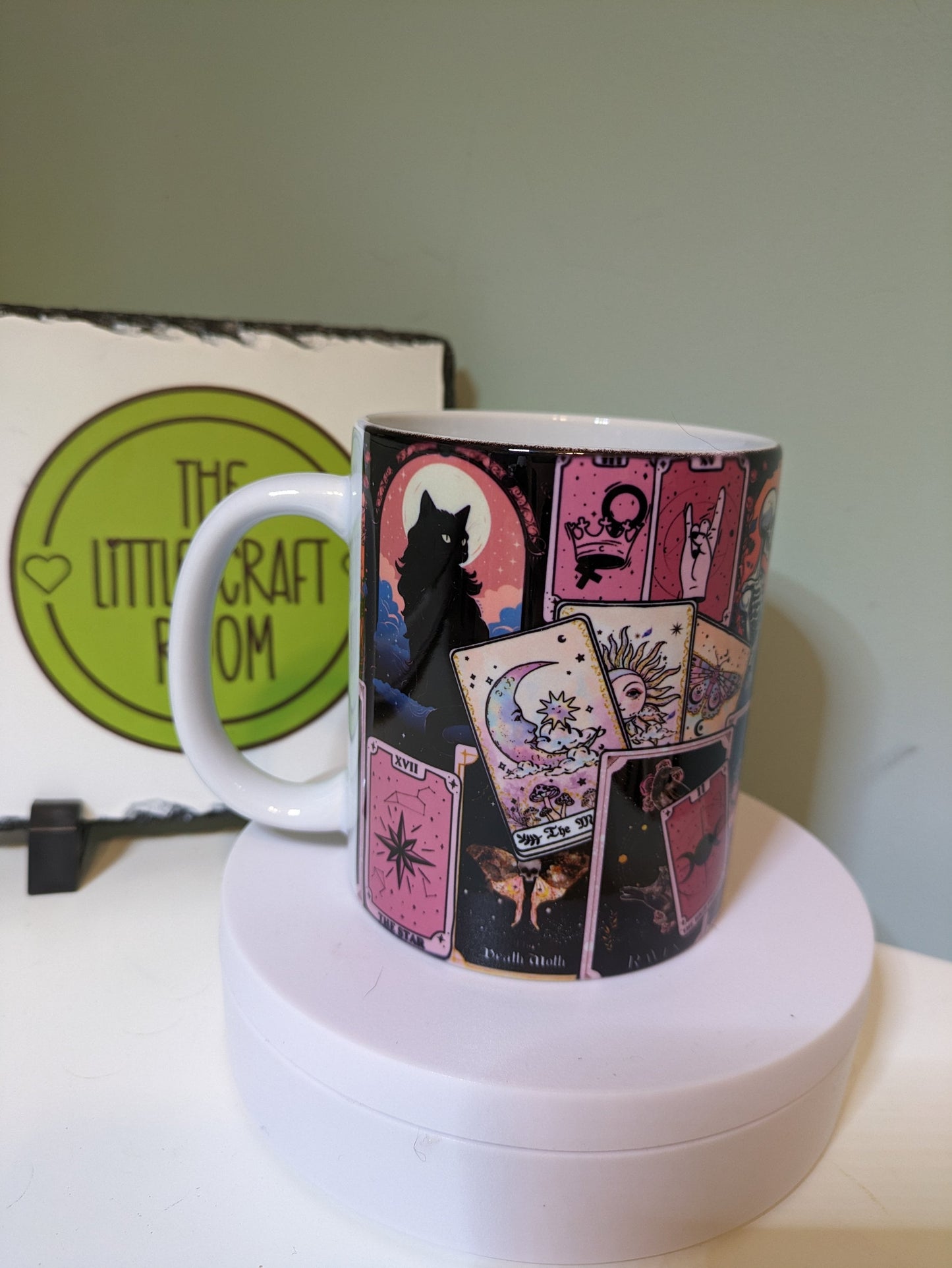 Tarot card black cat lover gift mug