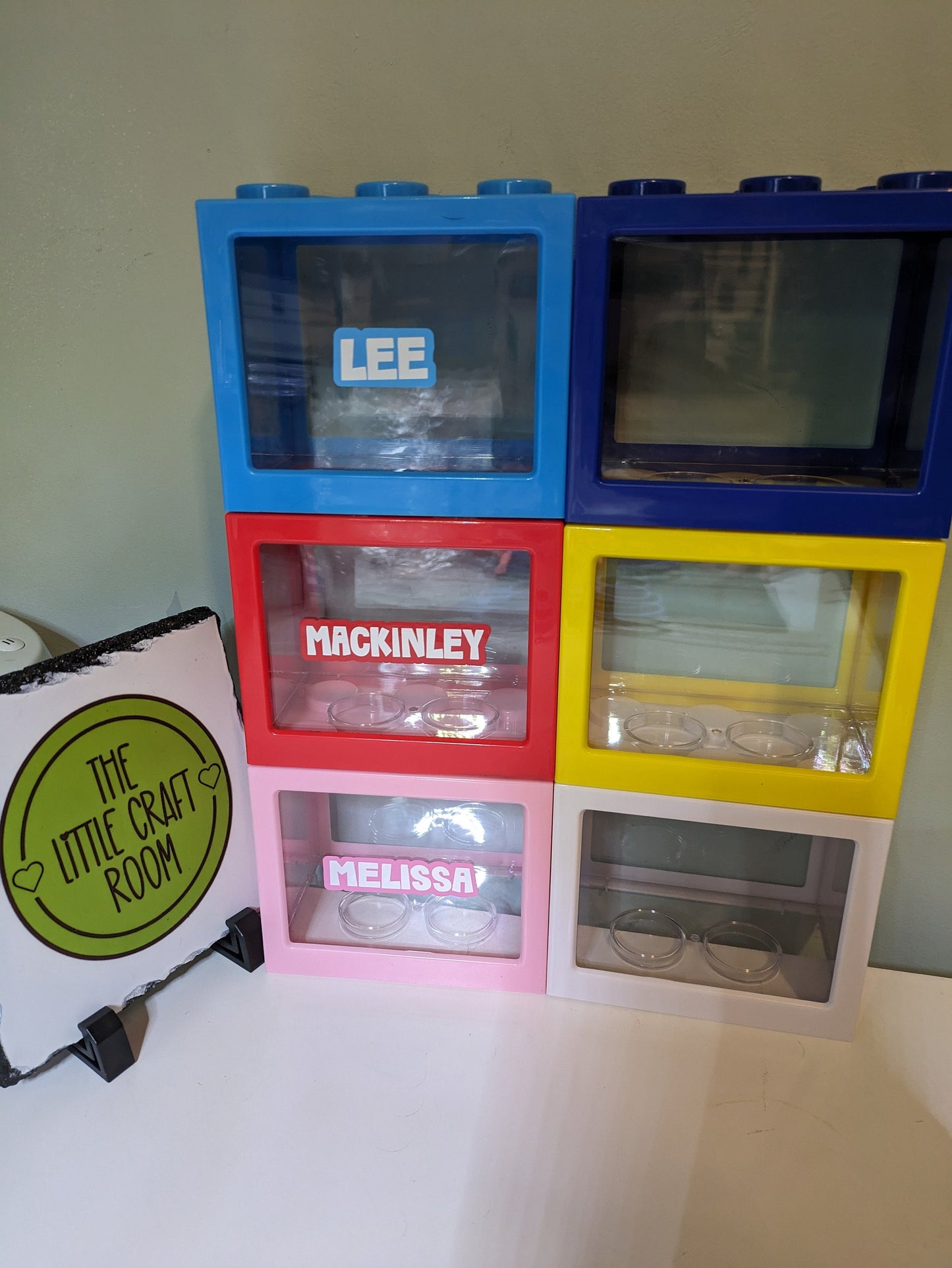 Brick Lego money box personalised