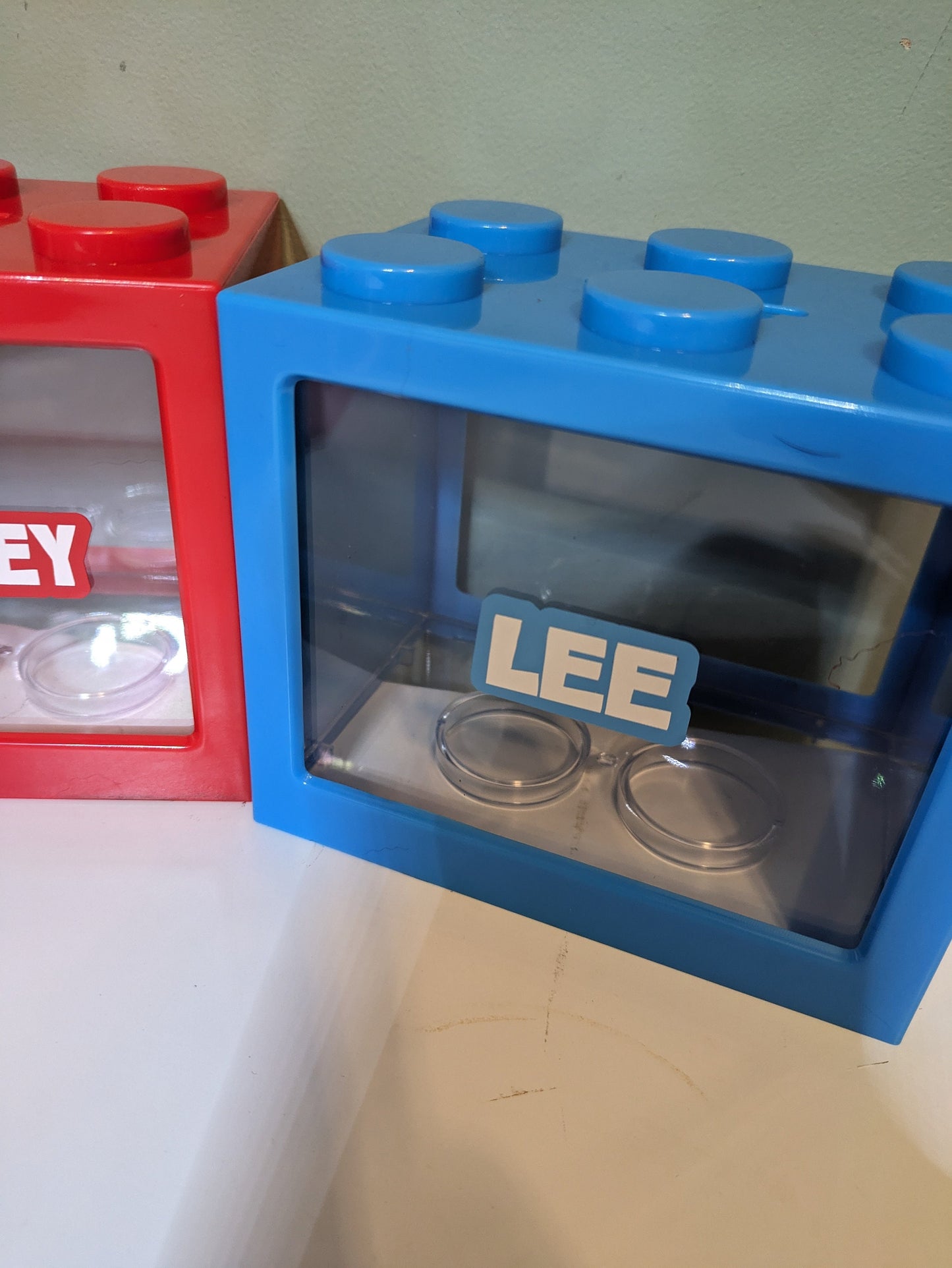 Brick Lego money box personalised