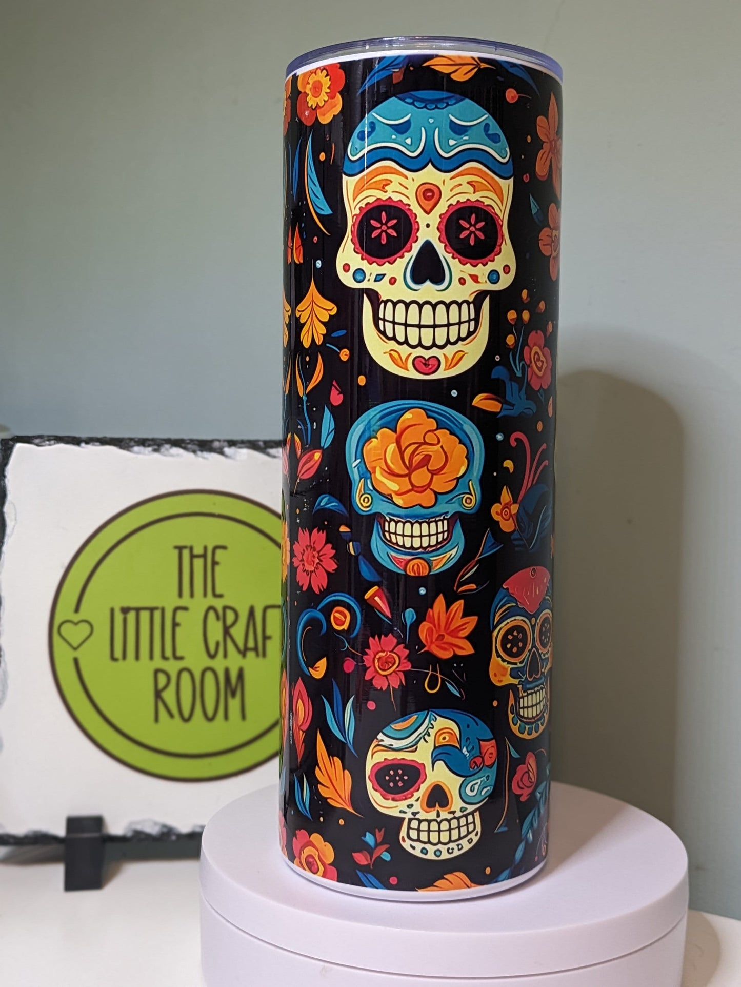 Sugar skull skinny tumbler gift