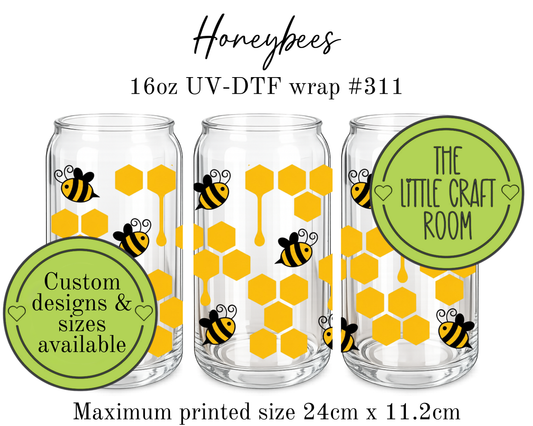 Honeybees 16oz UV-DTF wrap #311