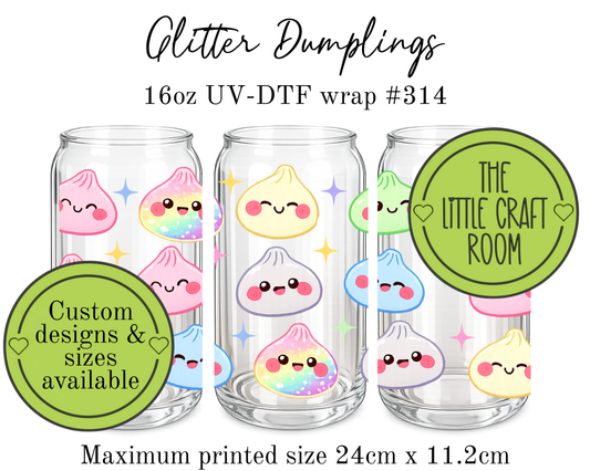 Glitter Dumplings 16oz UV-DTF wrap #314