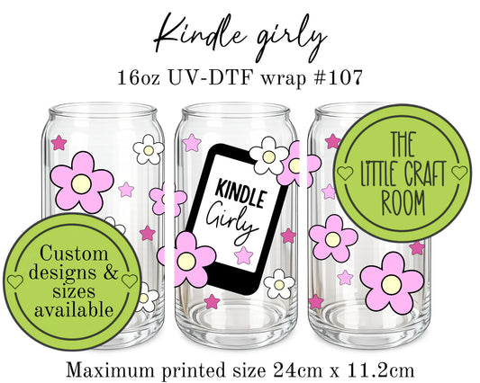Kindle girly 16oz UV-DTF wrap #107