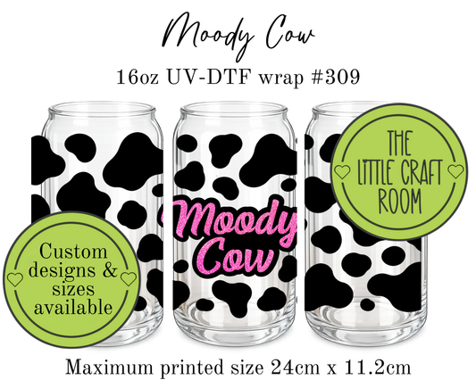 Moody Cow 16oz UV-DTF wrap #309