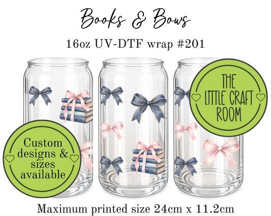 Books & Bows 16oz UV-DTF wrap #201