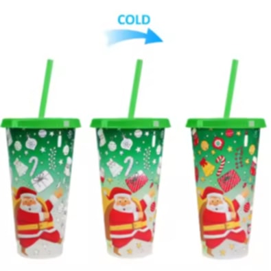 Christmas Colour Change 24oz Cold Cup - Green
