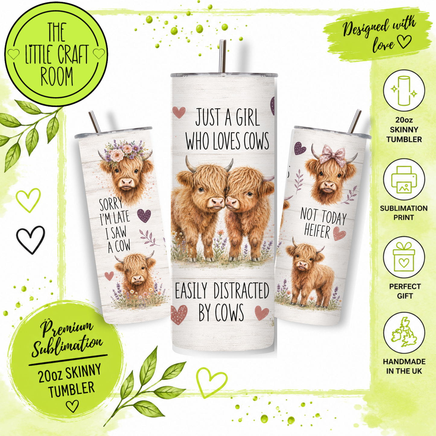 Highland cow funny phases 20oz tumbler