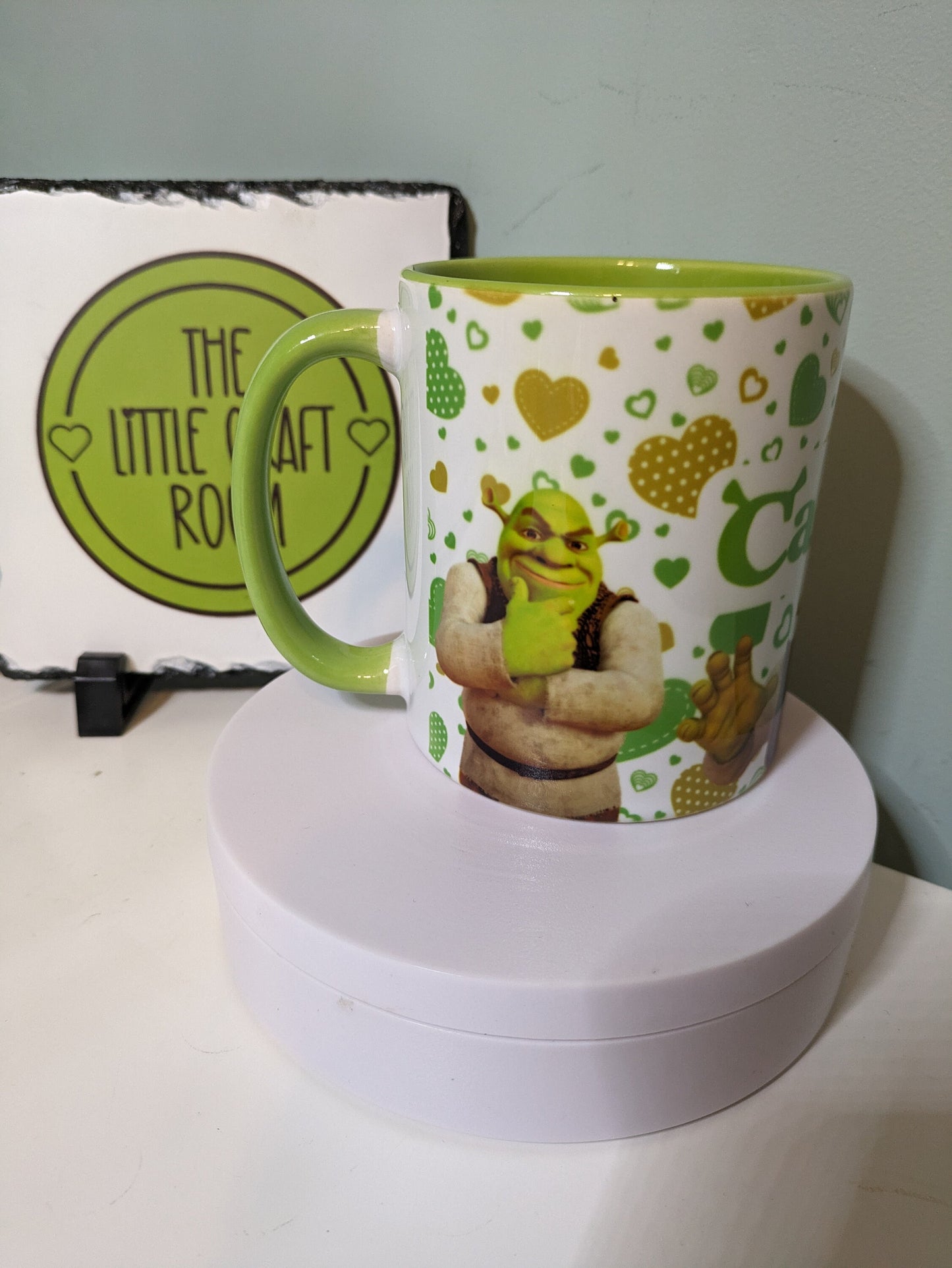 Personalised green love heart Shrek Ogre funny meme gift