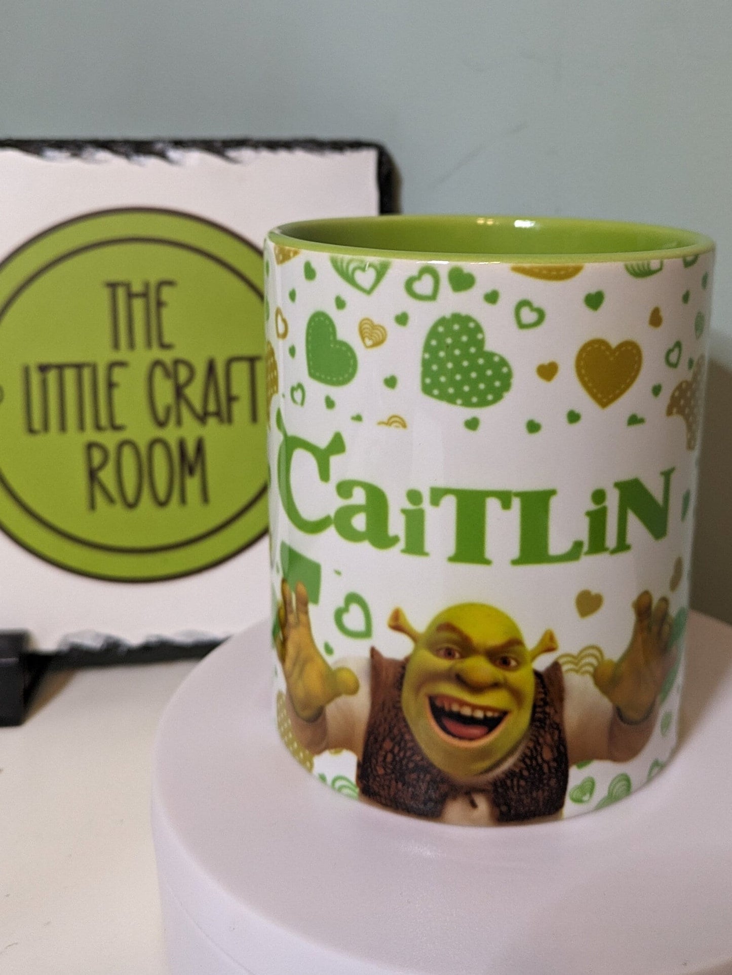 Personalised green love heart Shrek Ogre funny meme gift