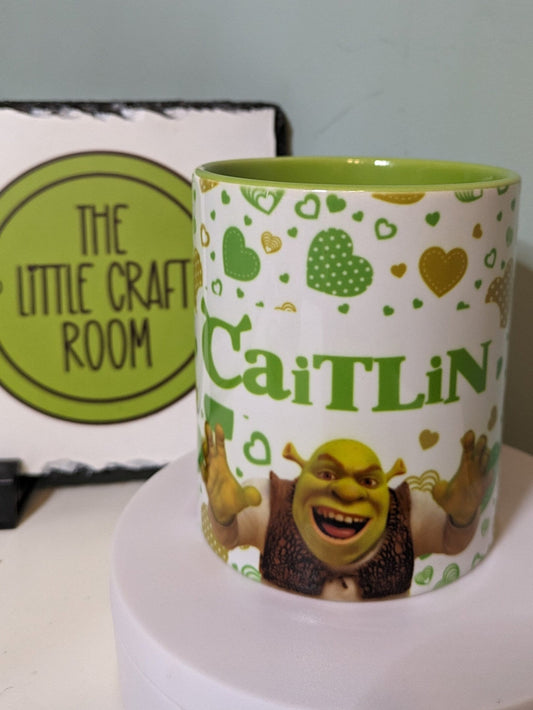 Personalised green love heart Shrek Ogre funny meme gift