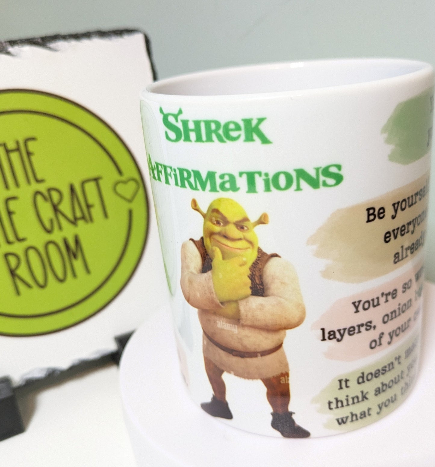 Shrek affirmations mug