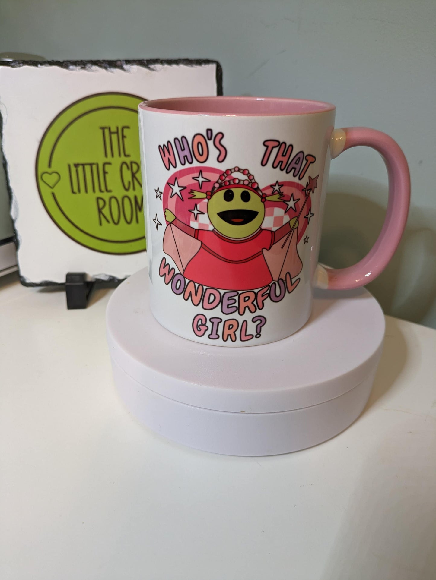 Nanalan. Mona. Who's that wonderful girl. Pink mug. Funny meme mug. Best friend gift.