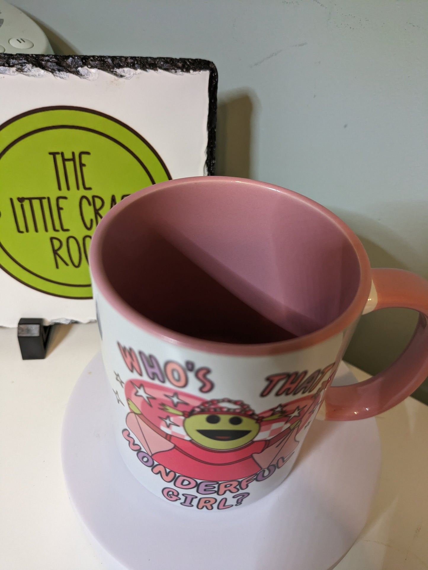 Nanalan. Mona. Who's that wonderful girl. Pink mug. Funny meme mug. Best friend gift.
