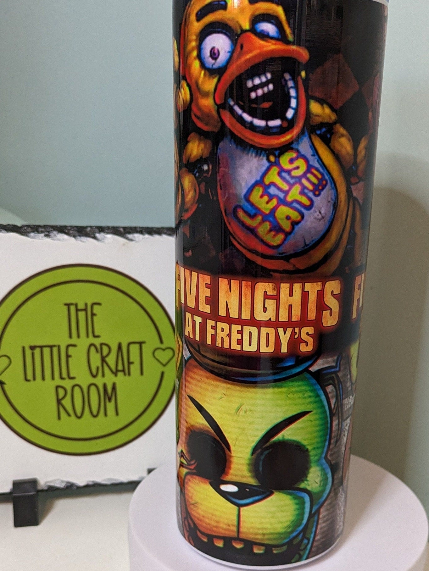FNAF Tumbler V2, Five Nights at Freddy’s Gift, 20oz Skinny Travel Cup, Gamer Gift, Stainless Steel Tumbler