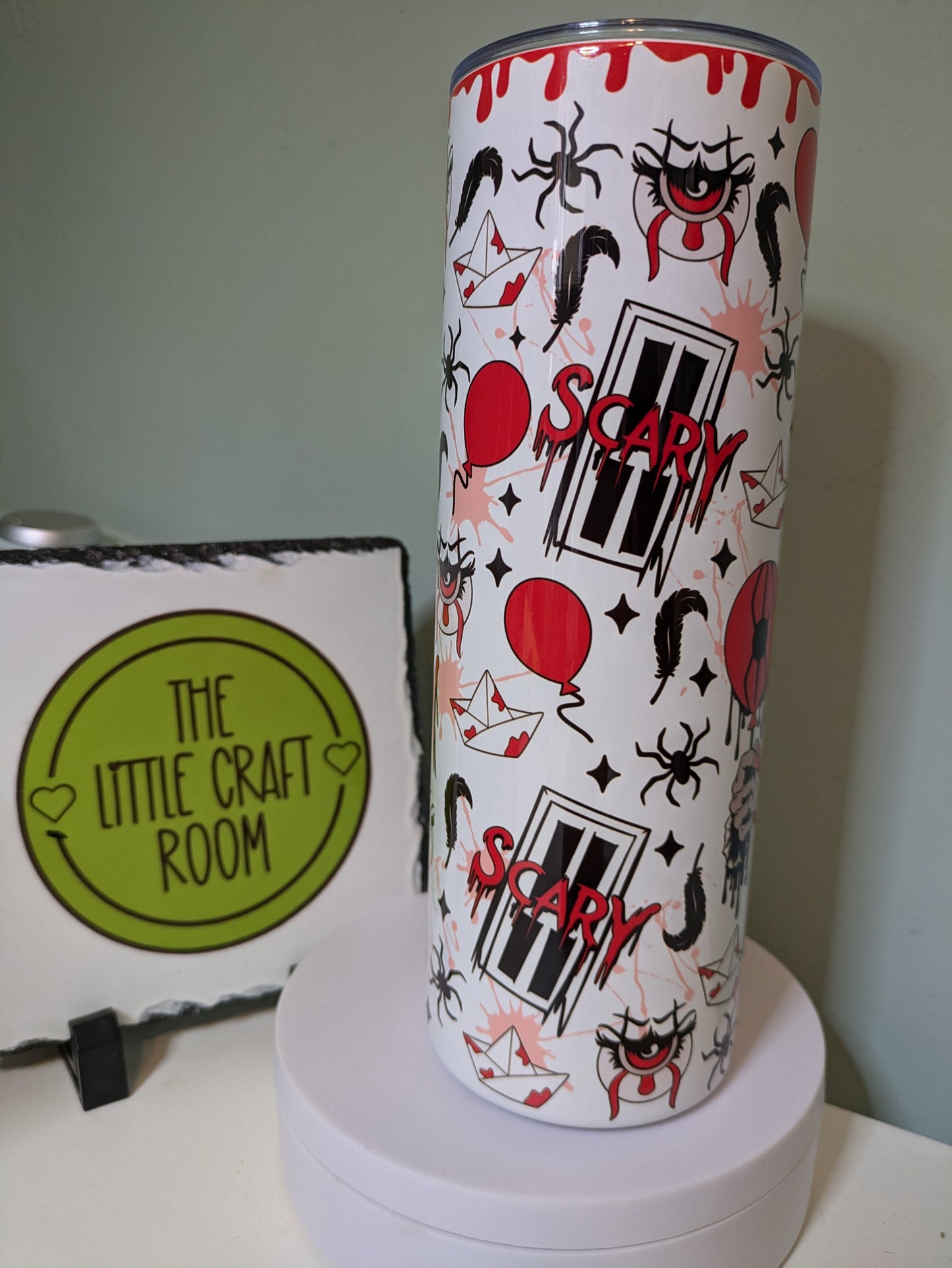 Halloween tumbler. Horror lover. Gothic gift. 20oz skinny tumbler. Coffee cup.