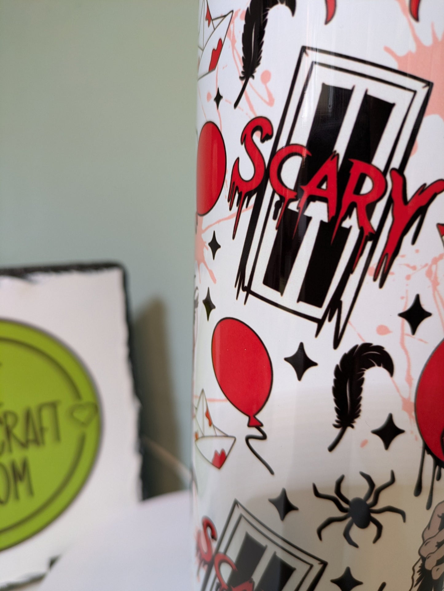 Halloween tumbler. Horror lover. Gothic gift. 20oz skinny tumbler. Coffee cup.