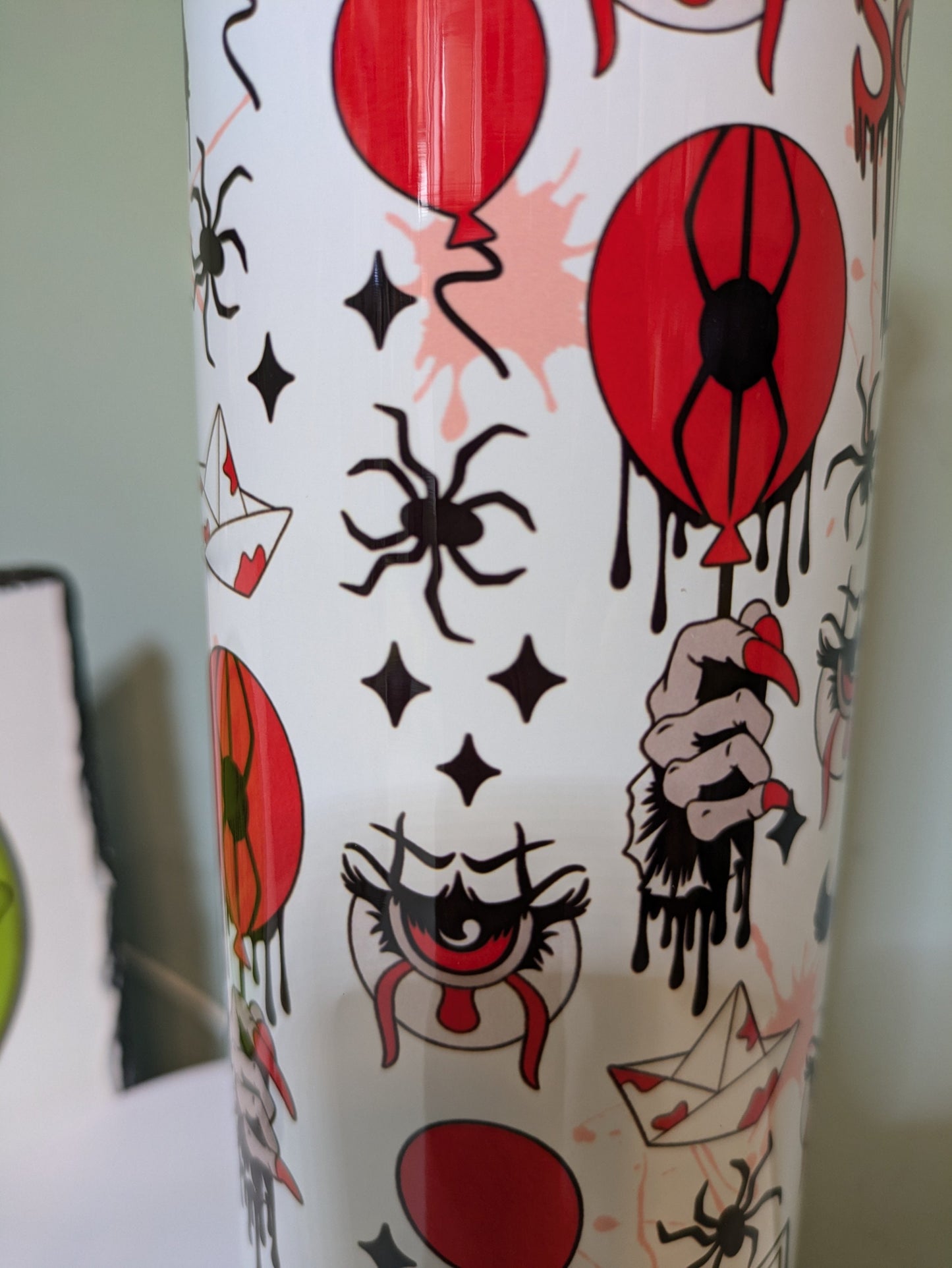 Halloween tumbler. Horror lover. Gothic gift. 20oz skinny tumbler. Coffee cup.