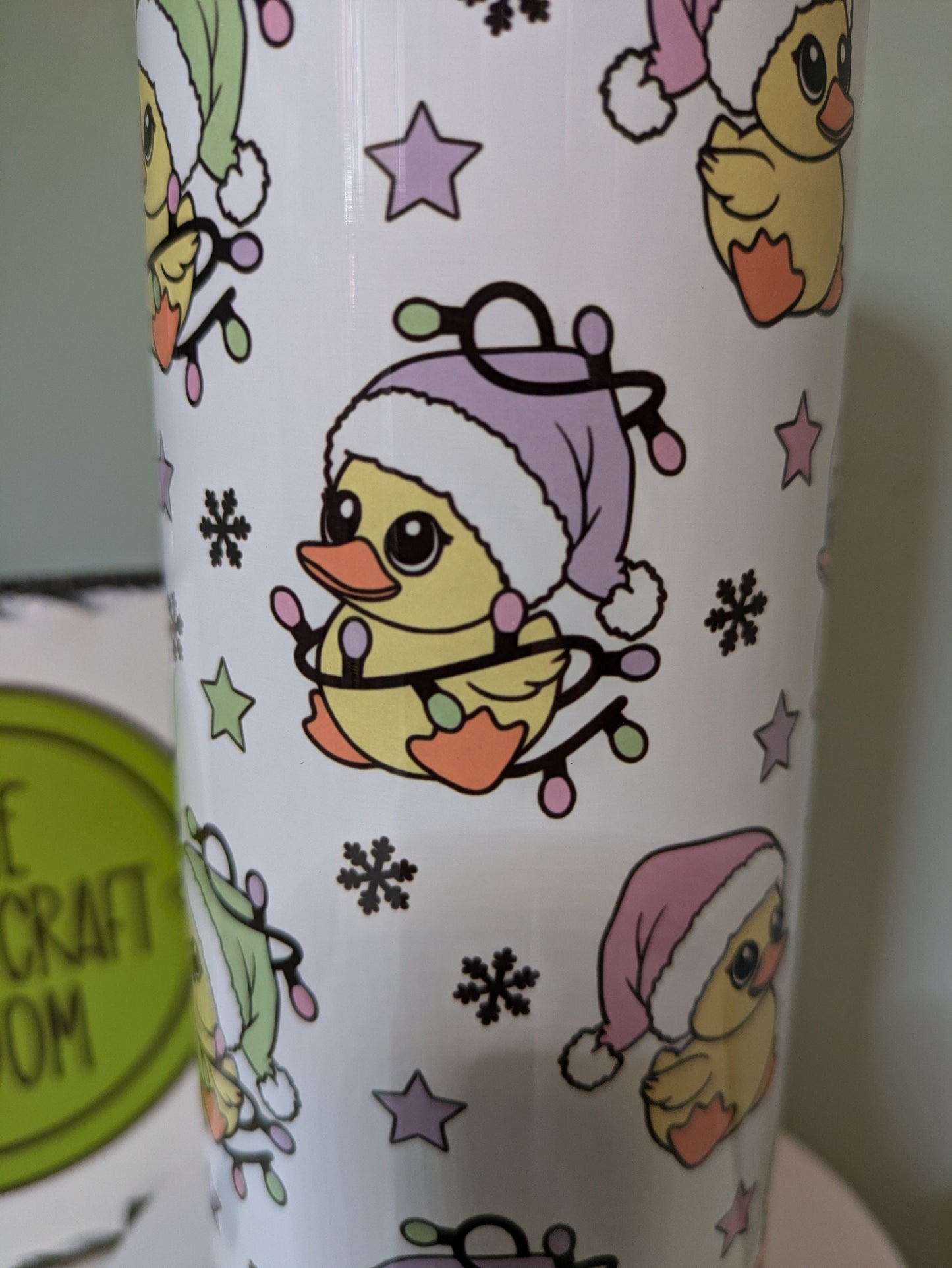 Cute Christmas gift. Duck lover. Secret Santa. Cute ducks. Skinny tumbler. Coffee cup.