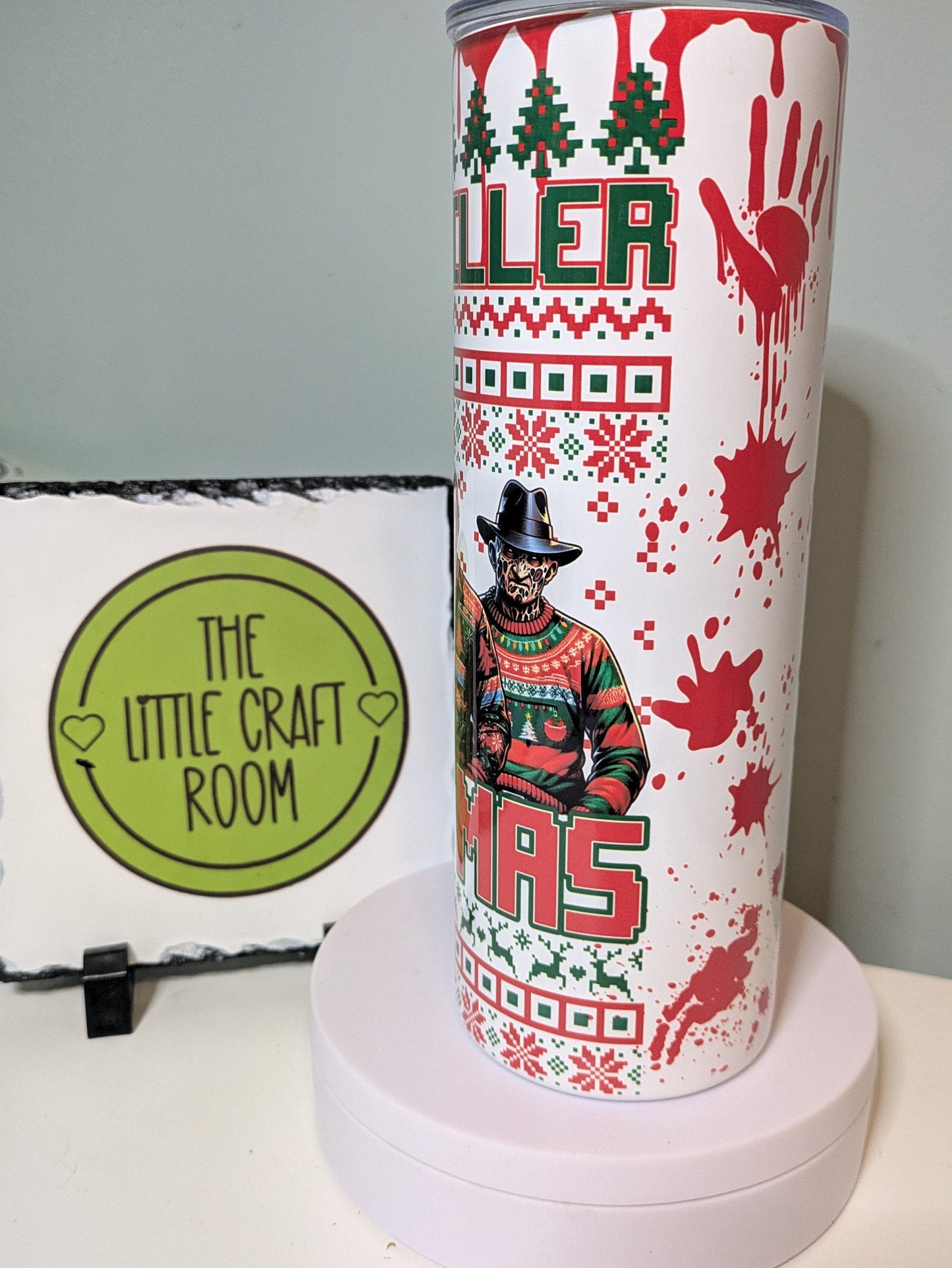 Horror fan. Horror gift. Little shop of horror. Freddie. Secret santa. Serial killer merch. Skinny tumbler. Coffee cup.