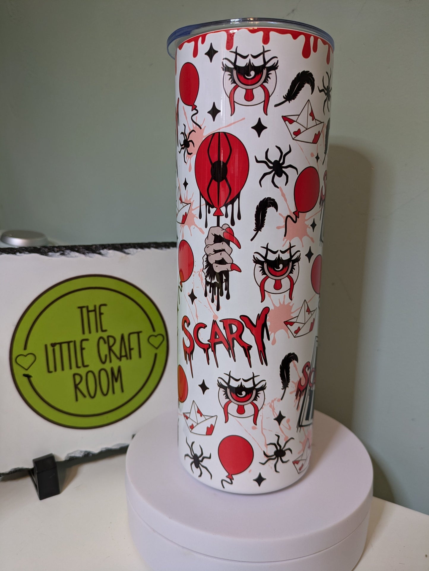 Halloween tumbler. Horror lover. Gothic gift. 20oz skinny tumbler. Coffee cup.