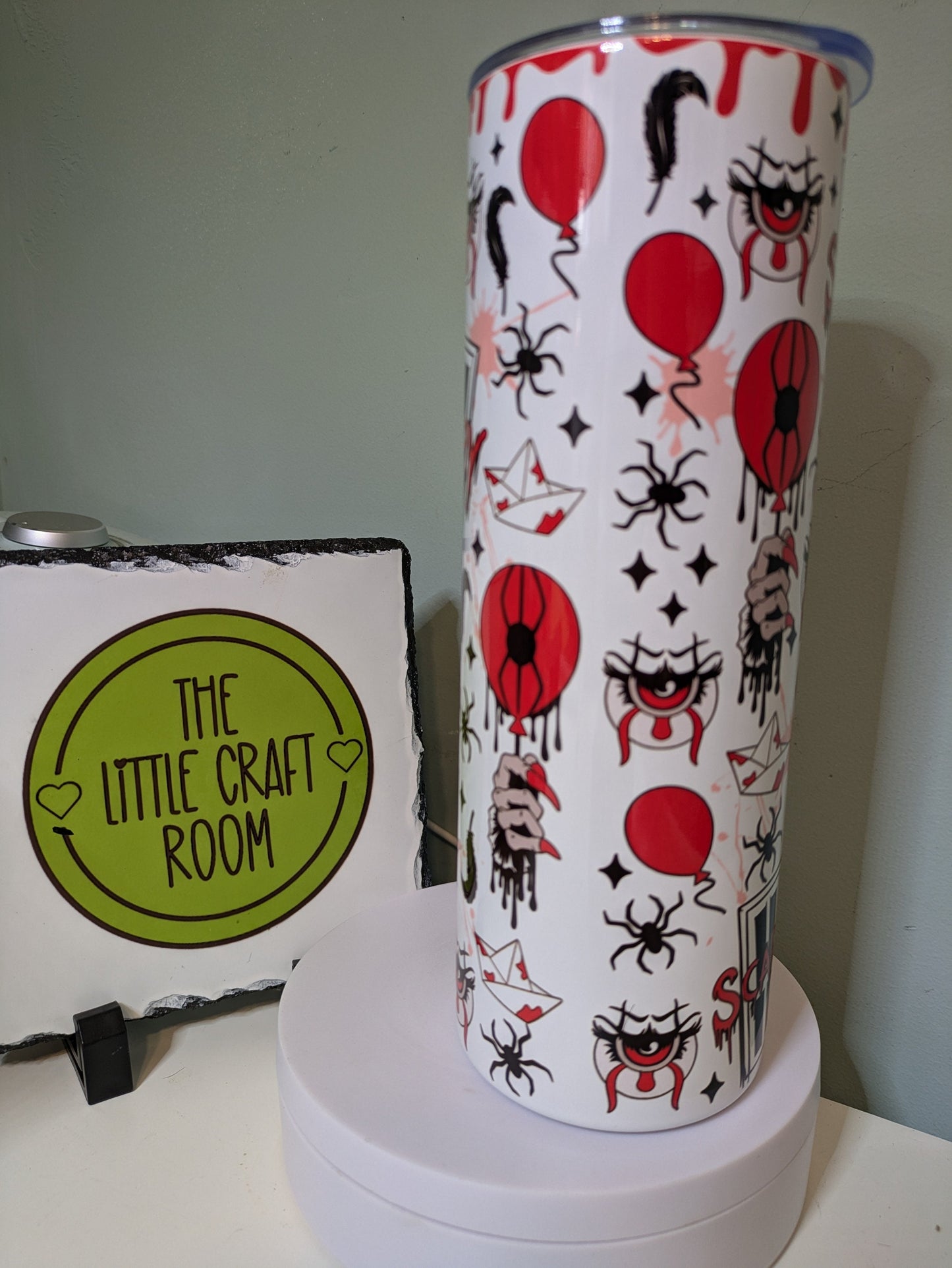 Halloween tumbler. Horror lover. Gothic gift. 20oz skinny tumbler. Coffee cup.