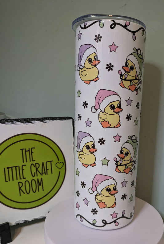 Cute Christmas gift. Duck lover. Secret Santa. Cute ducks. Skinny tumbler. Coffee cup.