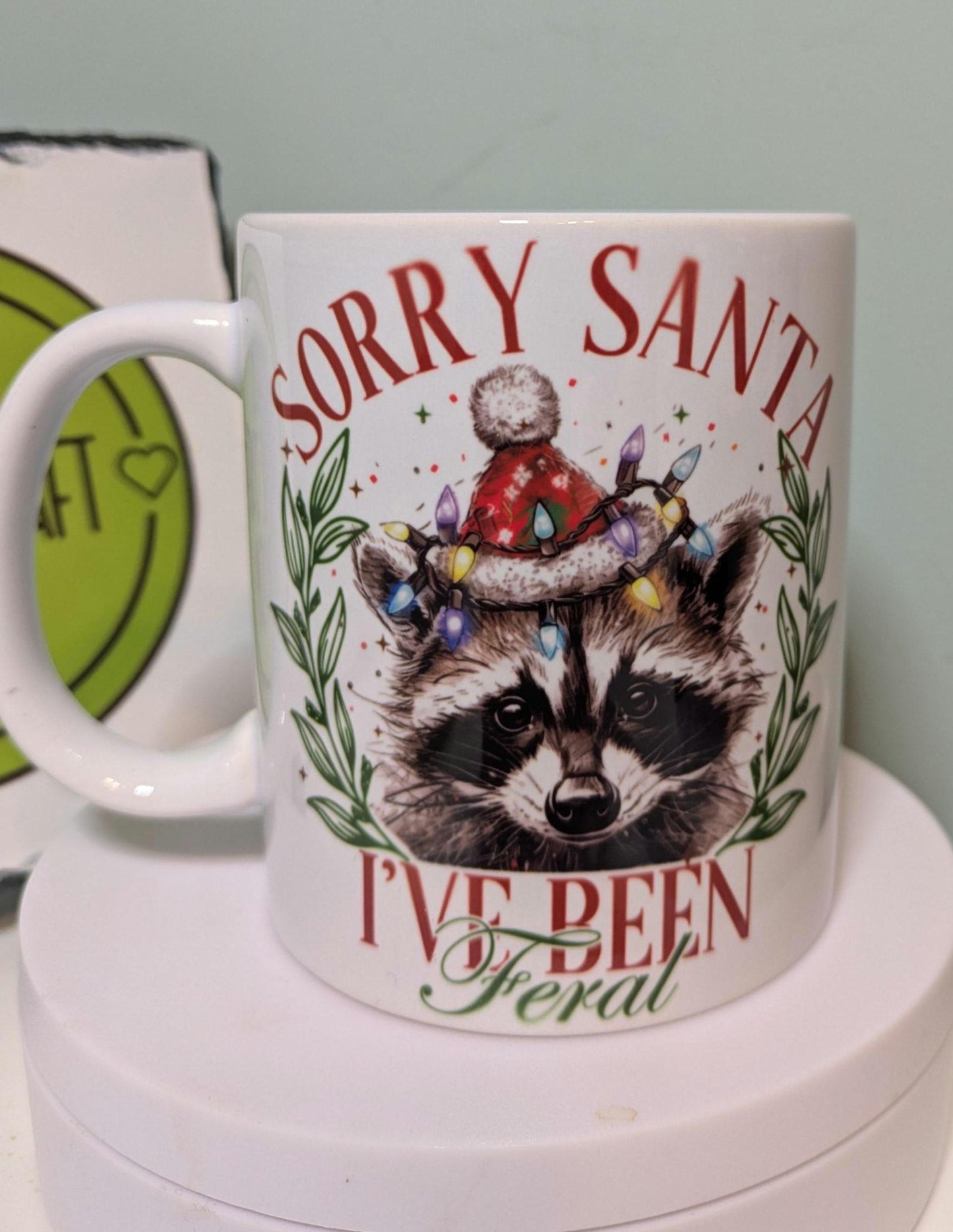 Sorry Santa I've been feral racoon mug