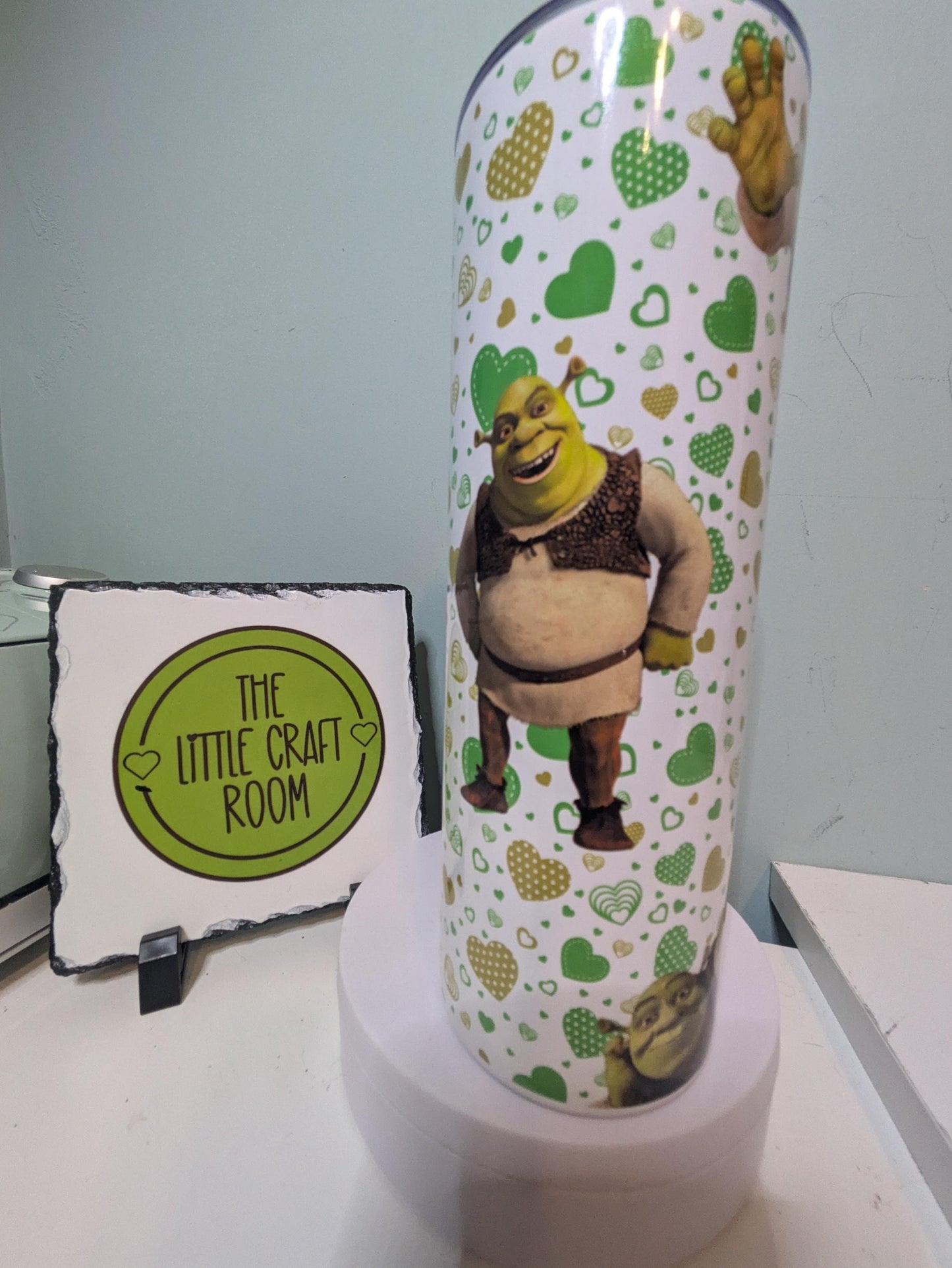 Personalised Green Ogre Tumbler, 20oz Skinny Travel Cup, Funny Ogre Gift, Stainless Steel Tumbler with Straw