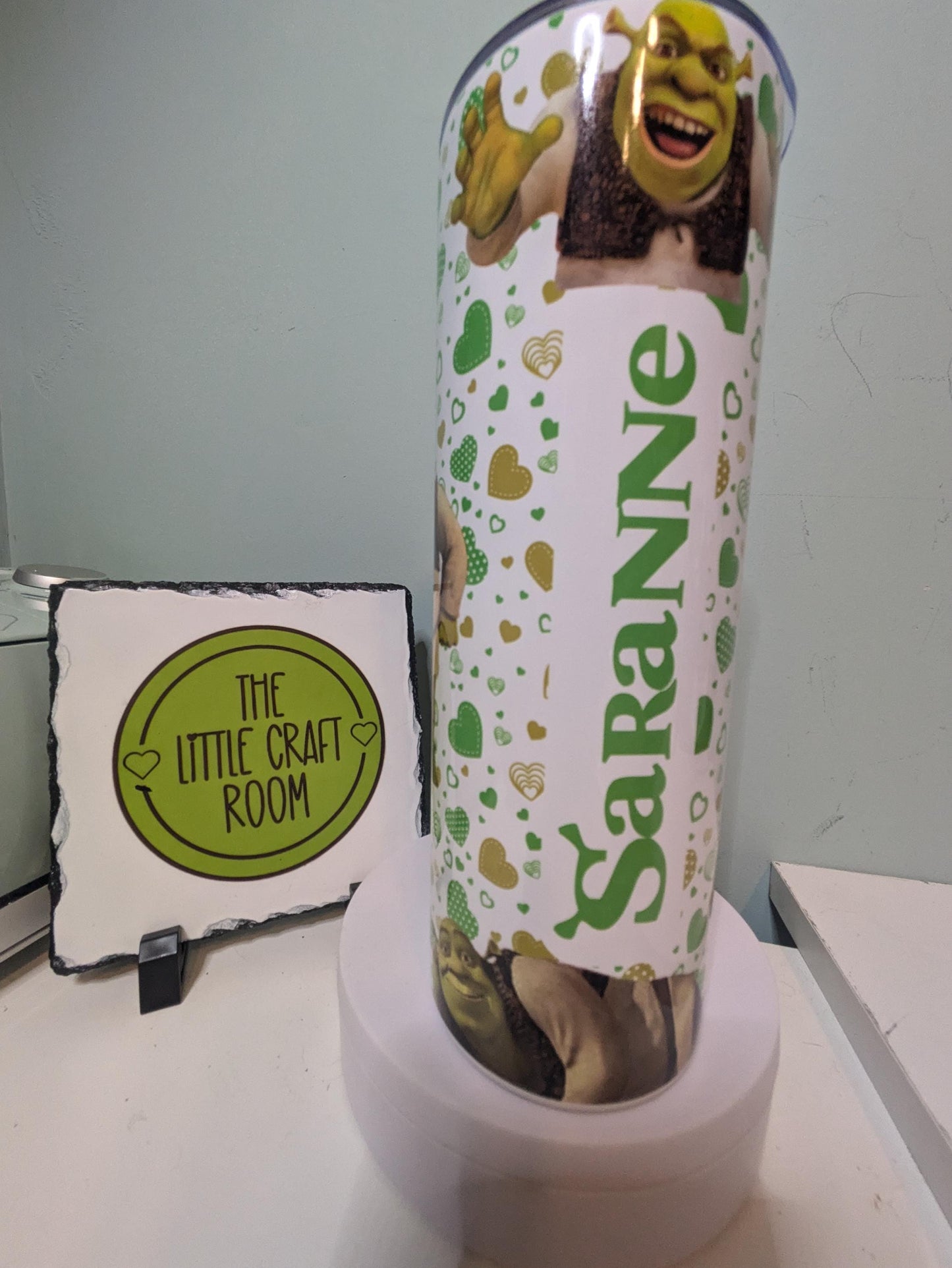 Personalised Green Ogre Tumbler, 20oz Skinny Travel Cup, Funny Ogre Gift, Stainless Steel Tumbler with Straw