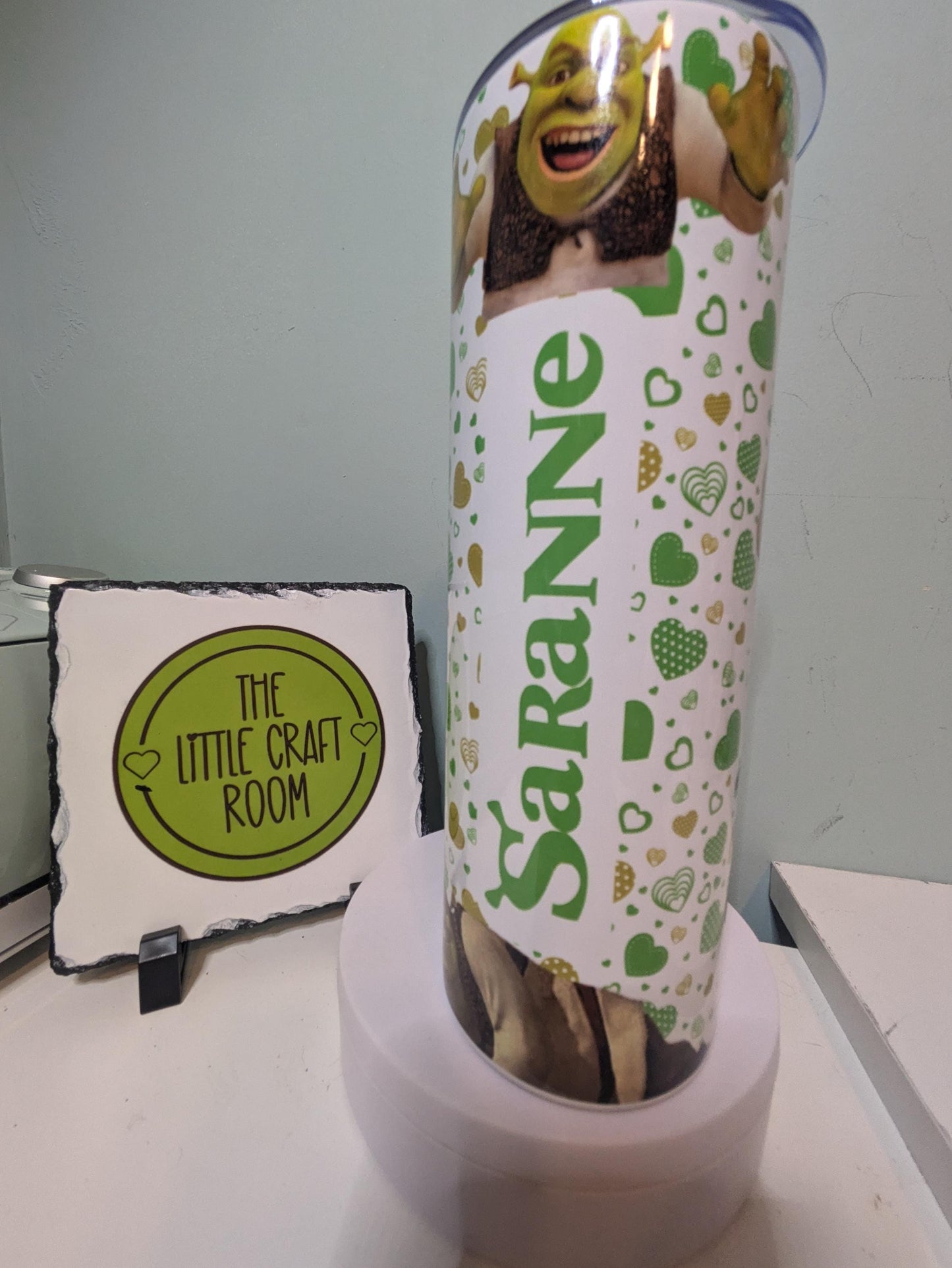 Shrek personalised Tumbler. Ogre gift. Cartoon character. Face Meme. Gingerbread Tumbler. Cute Christmas. Secret santa