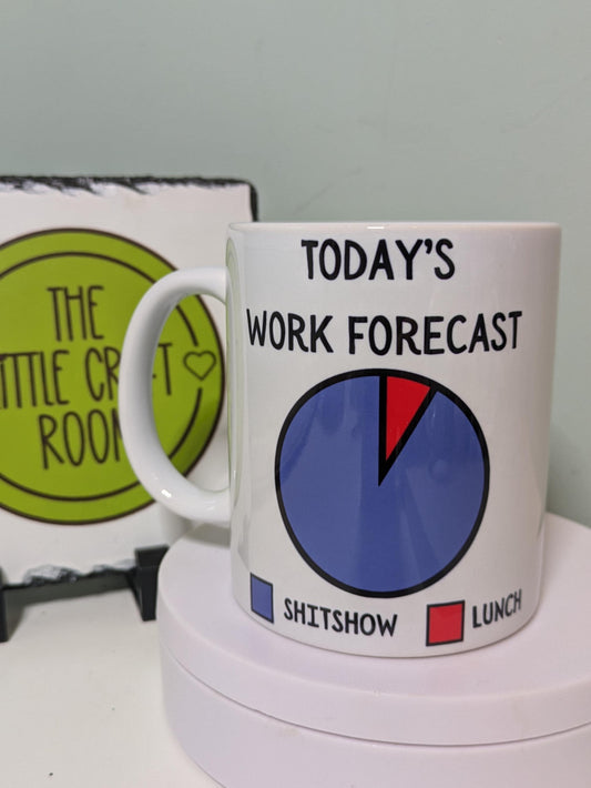 Today&#39;s work forecast mug. Sassy mug. Hot mess gift. Coworkers sarcastic. Funny meme mug. Sarcastic employee gift. Secret Santa.