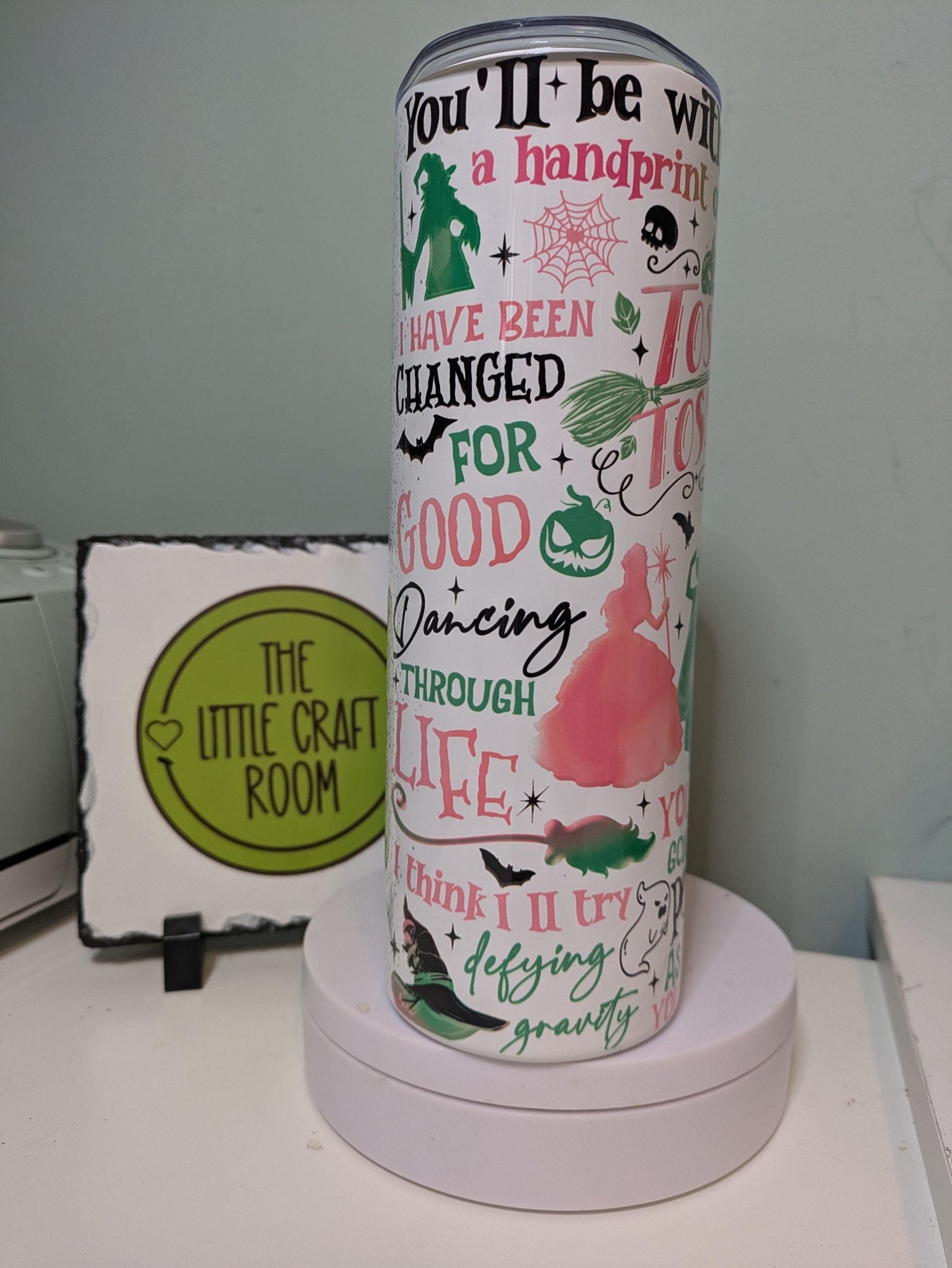 WICKED Inspired Tumbler. Wicked The Musical. Wicked The Movie. Personalise Autumn Stocking filler. Birthday. Coffee. Boo Basket. Musicals.