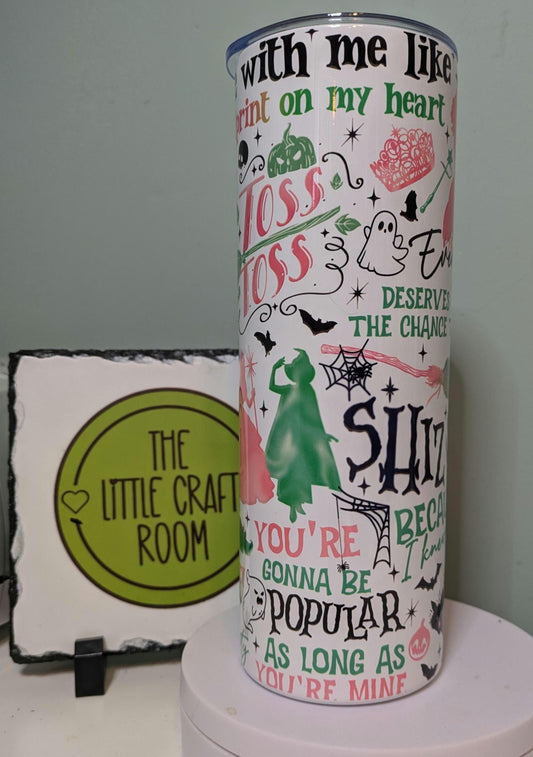 WICKED Inspired Tumbler. Wicked The Musical. Wicked The Movie. Personalise Autumn Stocking filler. Birthday. Coffee. Boo Basket. Musicals.