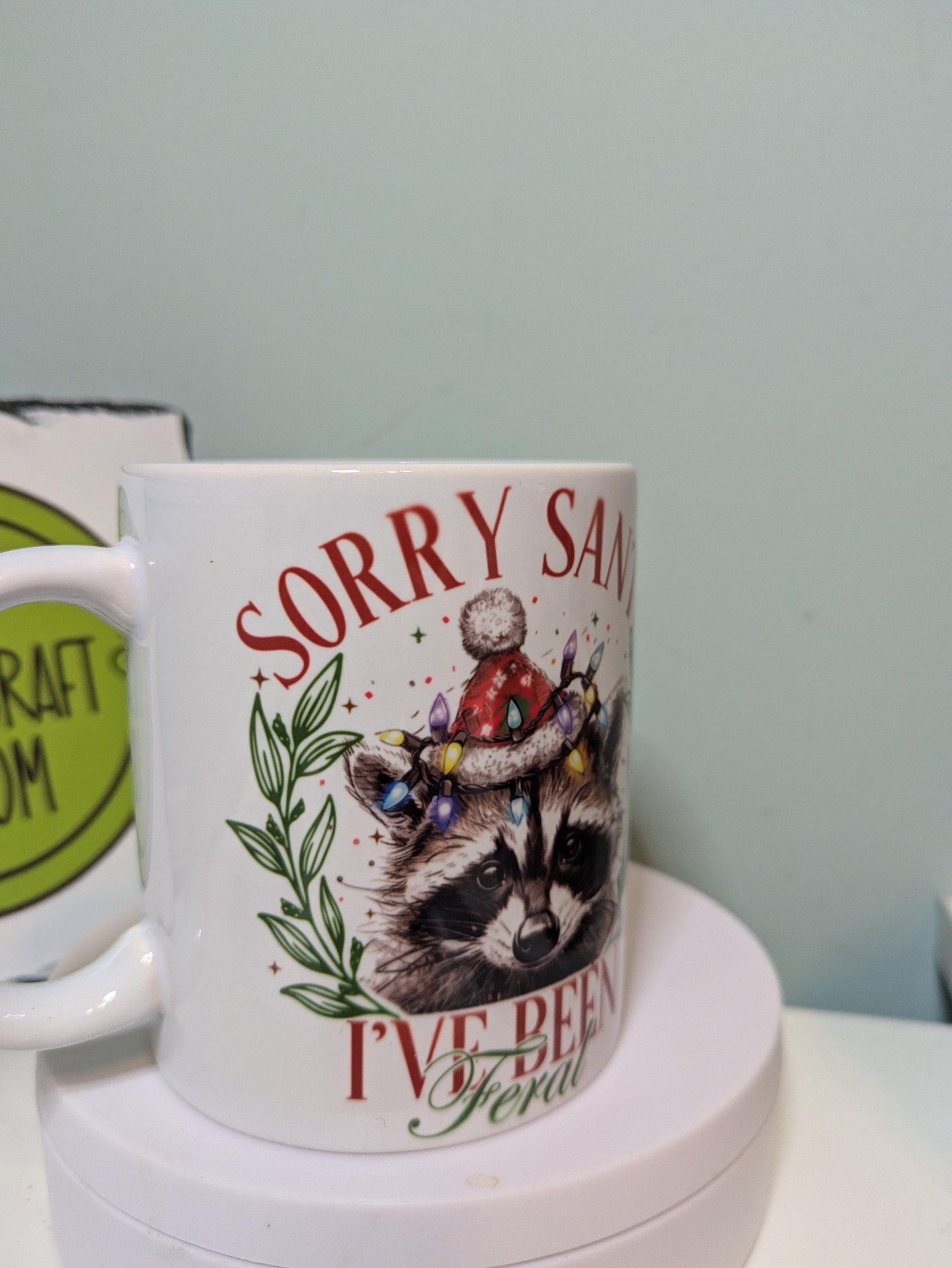 Sorry Santa I've been feral racoon mug