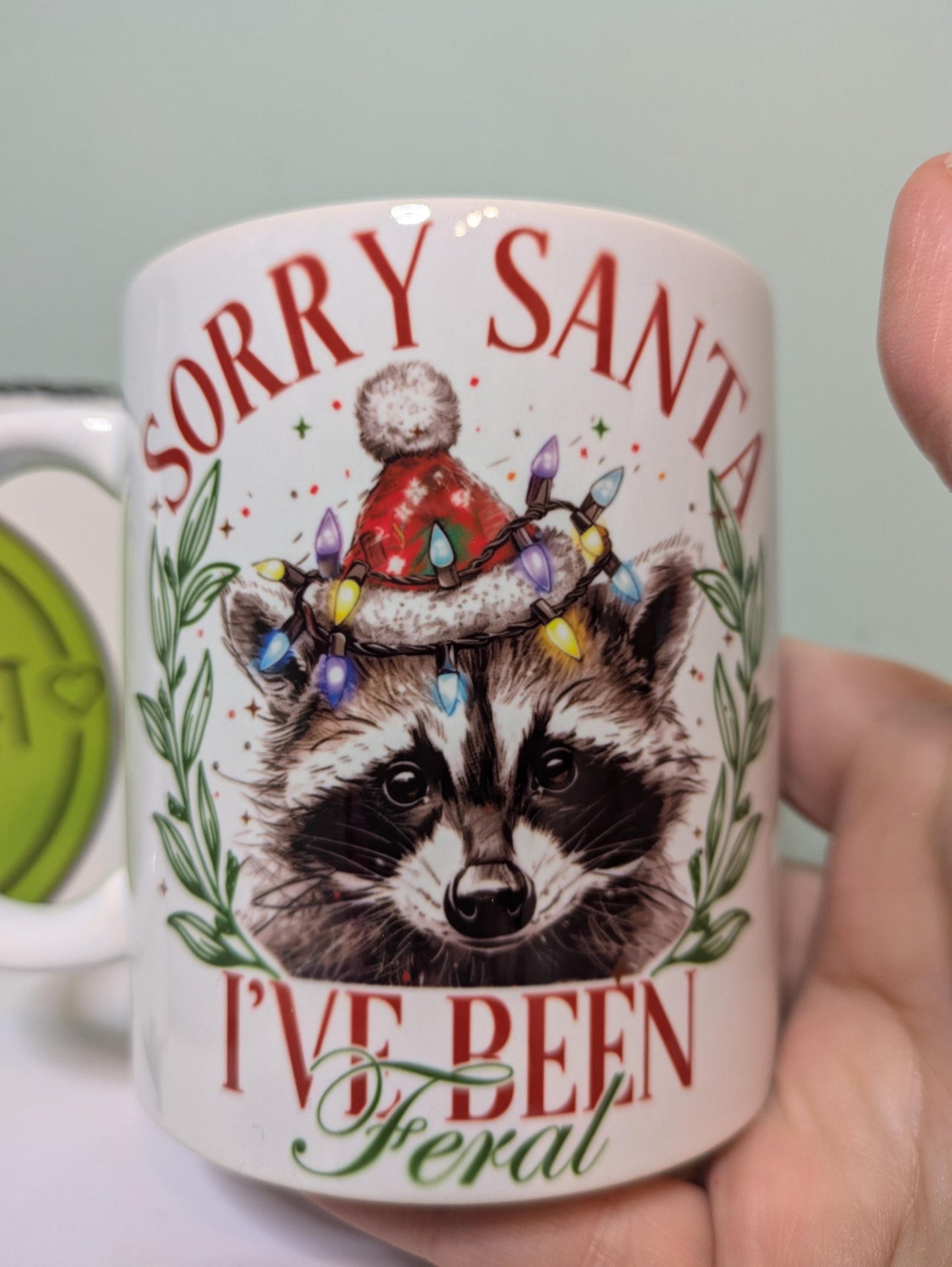 Sorry Santa I've been feral racoon mug